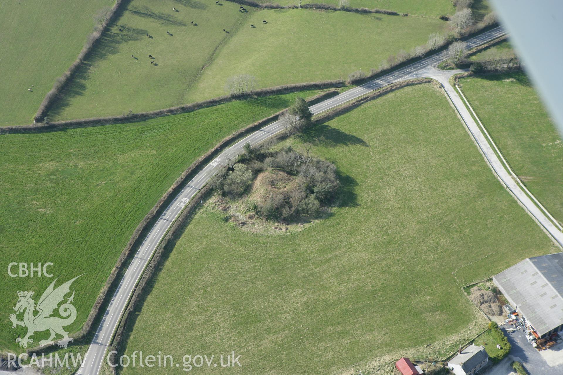 RCAHMW colour oblique aerial photograph of Tomenseba. Taken on 13 April 2010 by Toby Driver