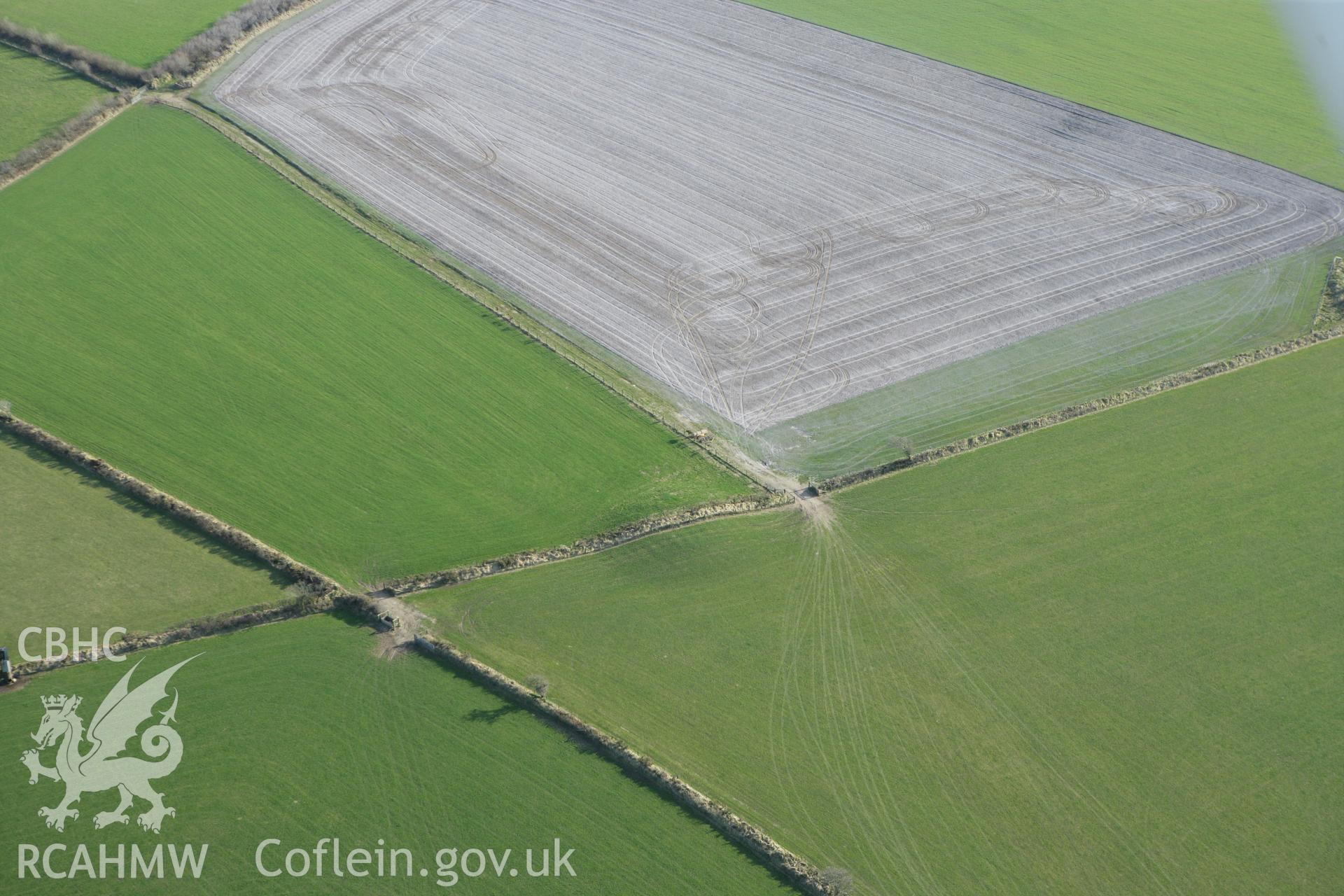 RCAHMW colour oblique aerial photograph of Crug-Ebolion, West Cilrhedyn. Taken on 13 April 2010 by Toby Driver