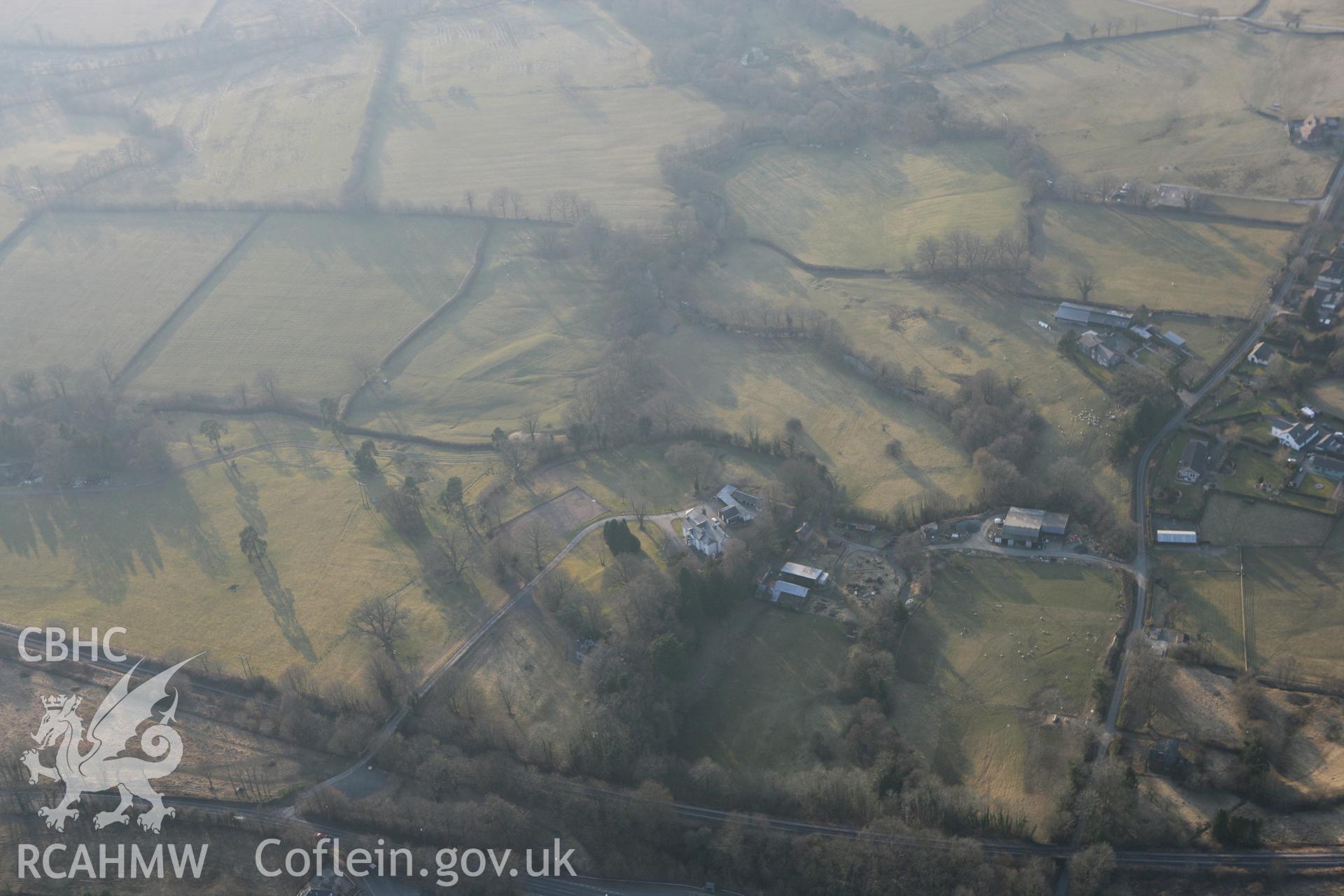 RCAHMW colour oblique photograph of Howey Hall. Taken by Toby Driver on 11/03/2010.