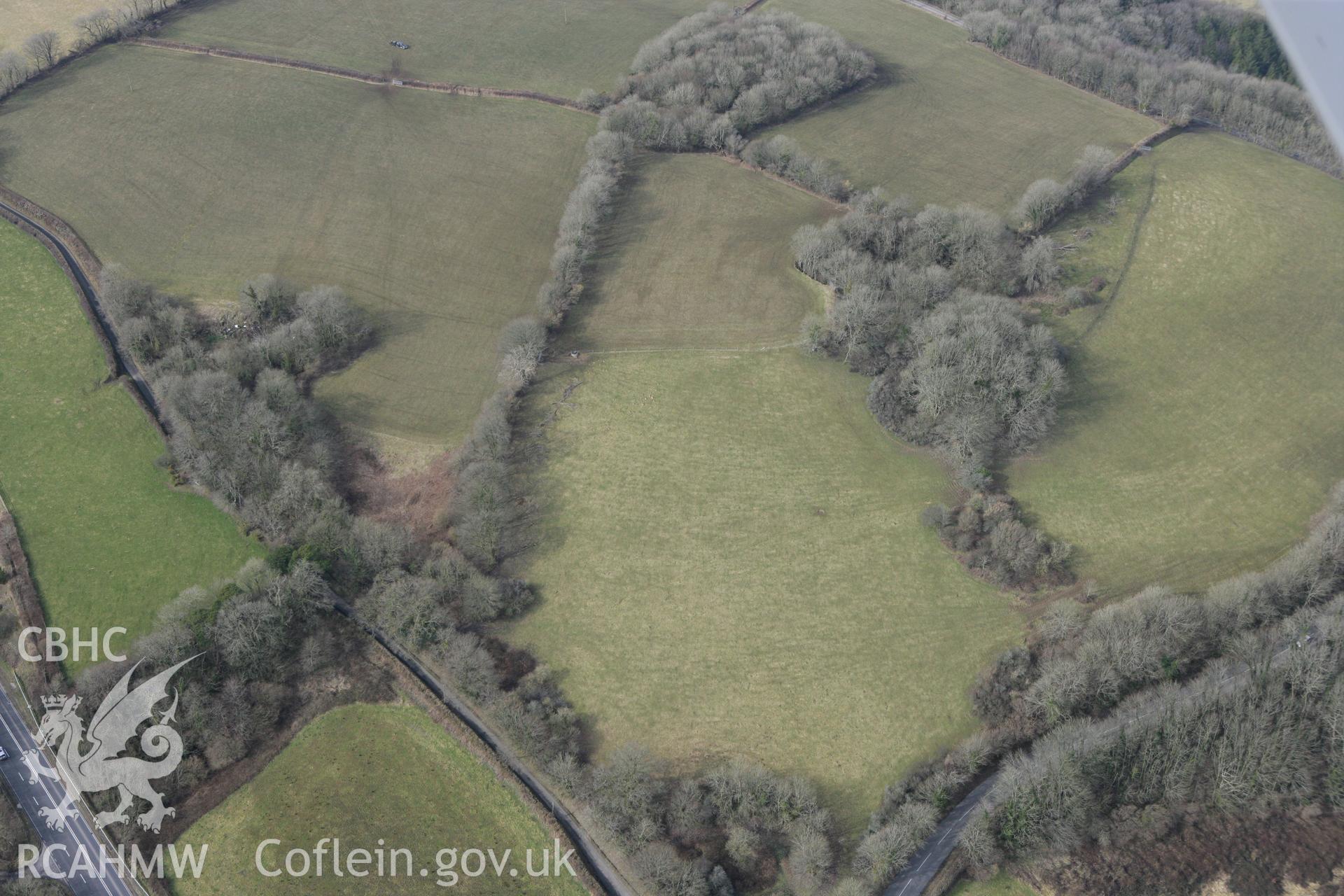 RCAHMW colour oblique photograph of Pengawse ring cairn. Taken by Toby Driver on 02/03/2010.