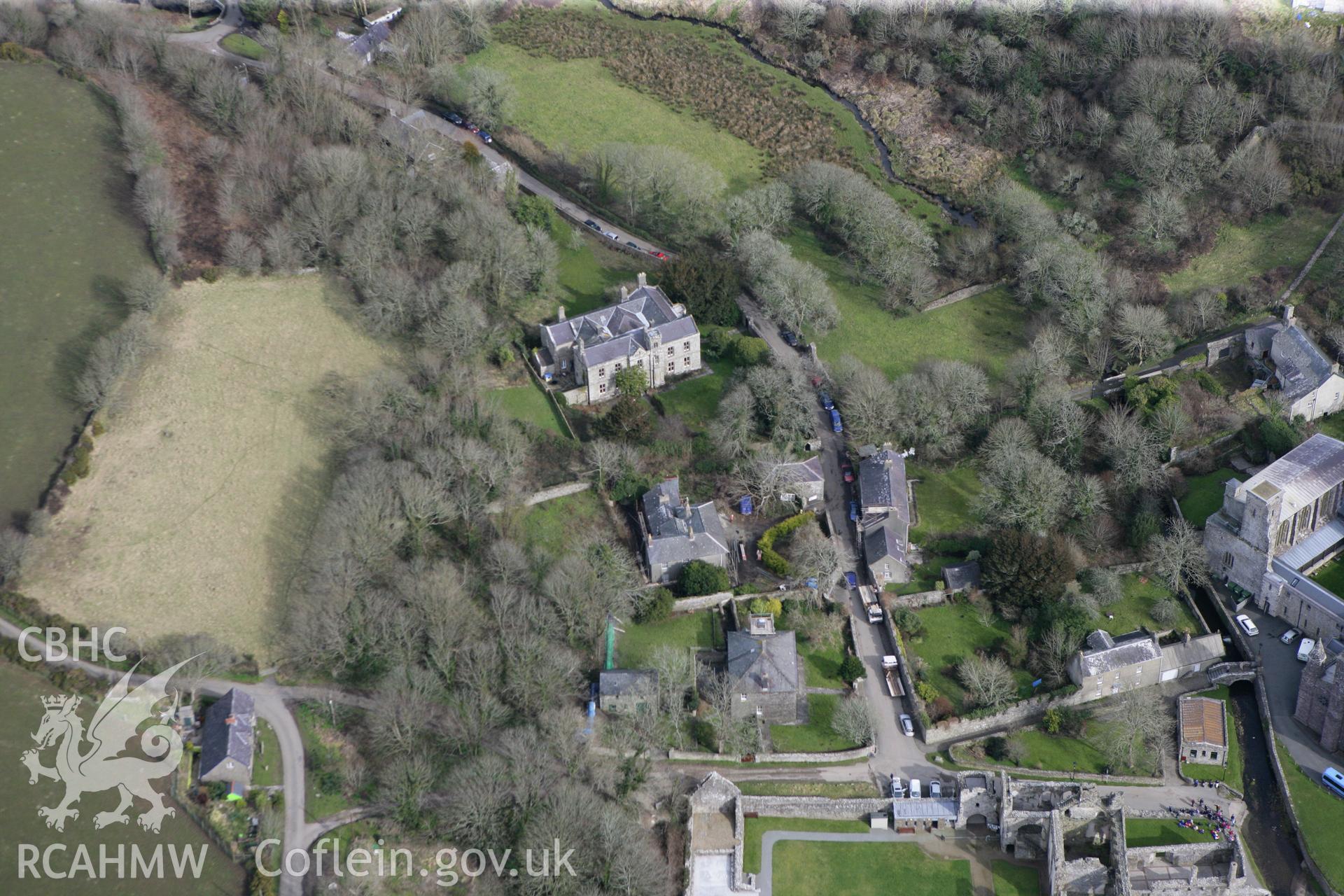 RCAHMW colour oblique aerial photograph of Canonry at St Davids. Taken on 02 March 2010 by Toby Driver