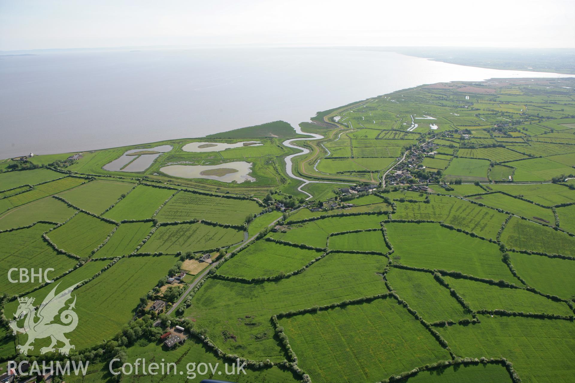 RCAHMW colour oblique photograph of Goldcliff village, from the east. Taken by Toby Driver on 24/05/2010.