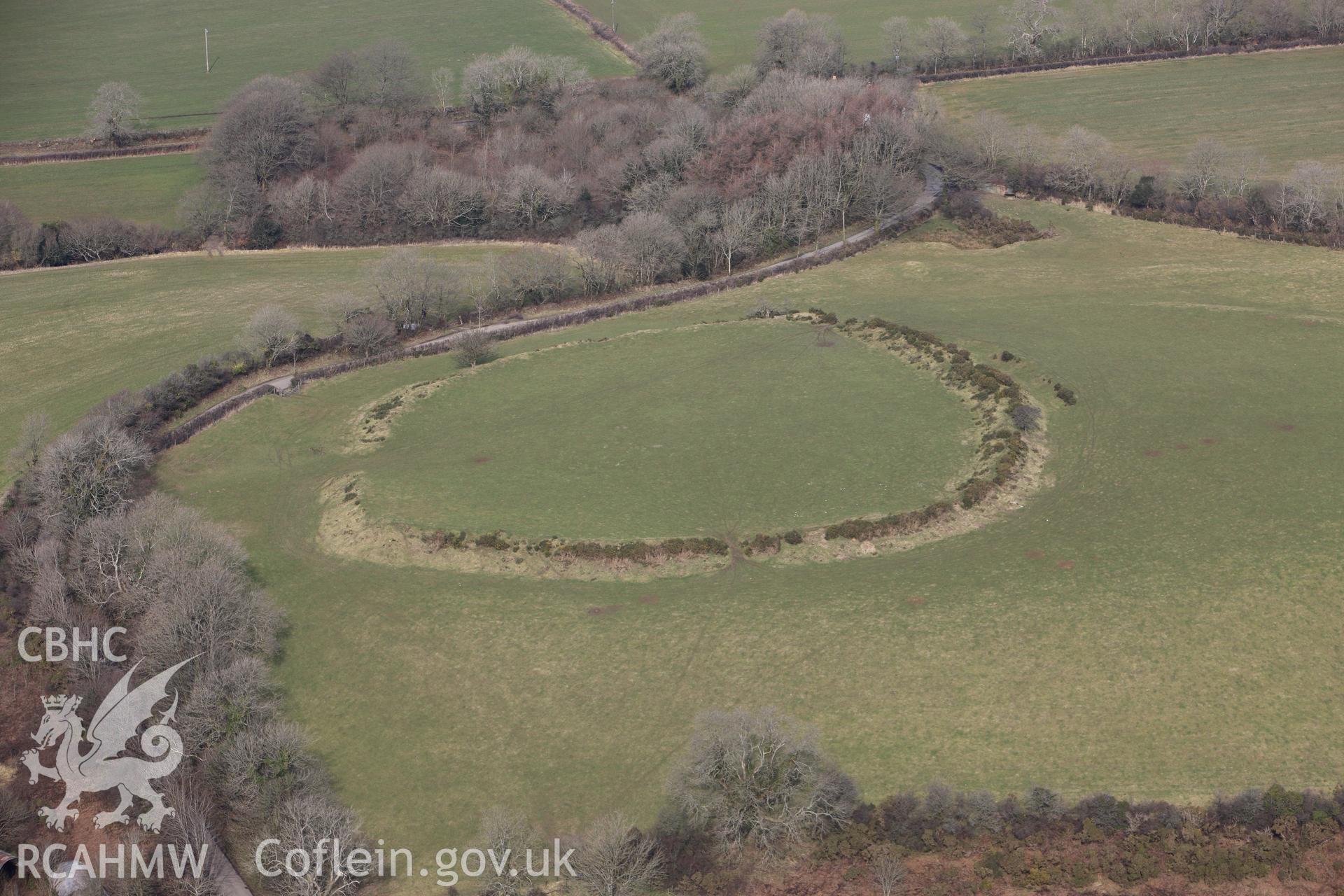 RCAHMW colour oblique photograph of Caerau Gaer. Taken by Toby Driver on 02/03/2010.