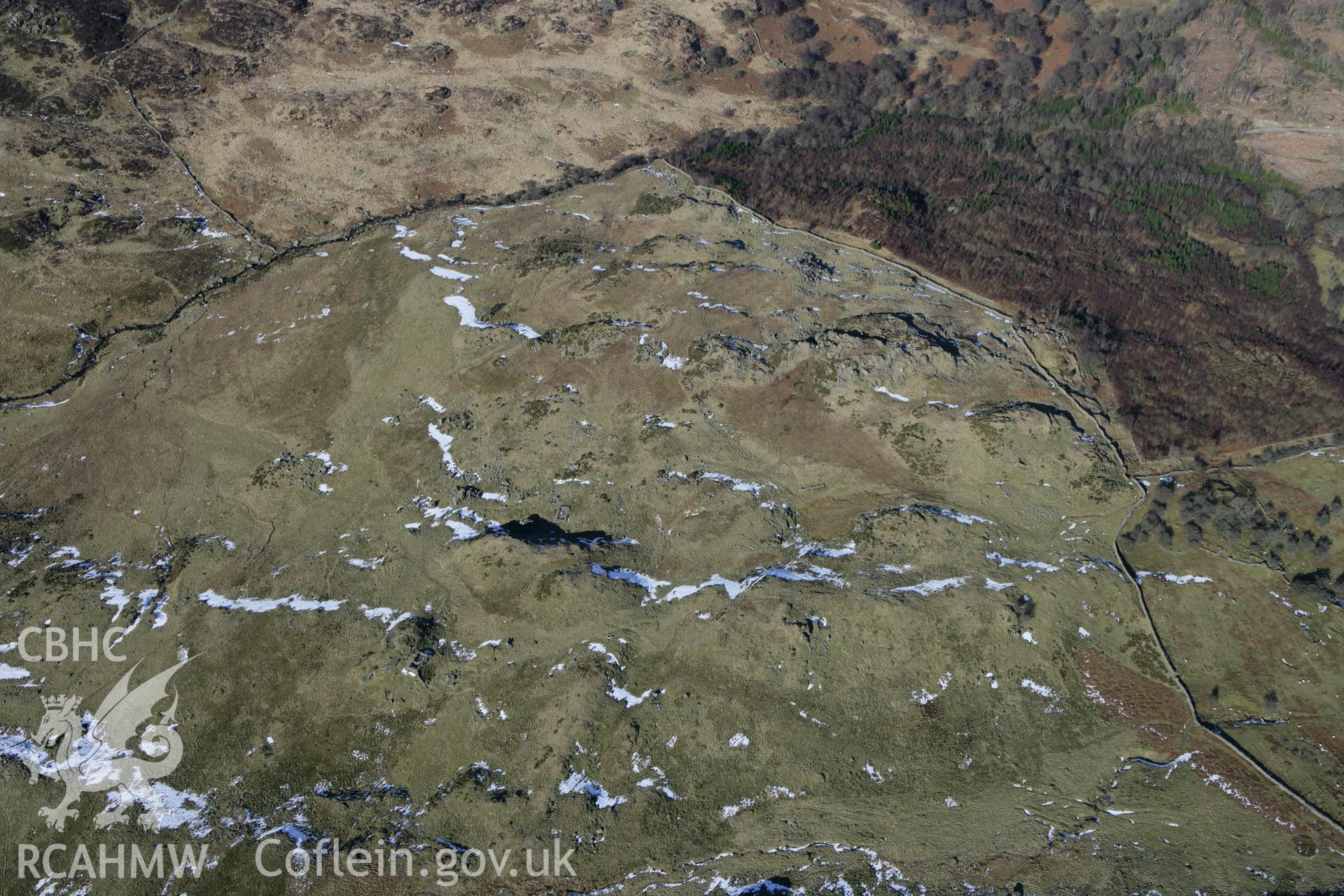 RCAHMW colour oblique photograph of Maes Coch deserted rural settlement. Taken by Toby Driver on 08/03/2010.
