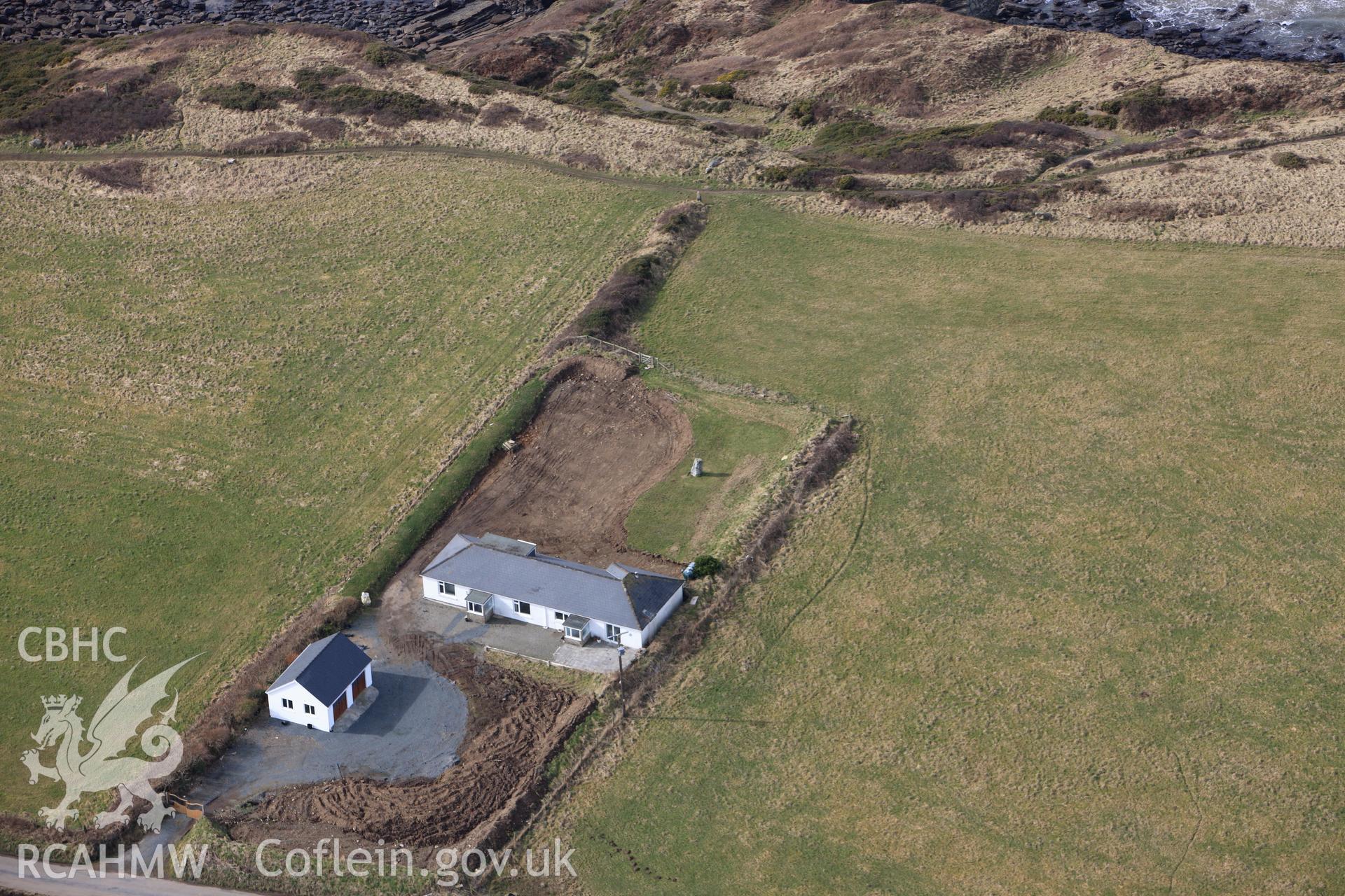 RCAHMW colour oblique aerial photograph of Harold Stone. Taken on 02 March 2010 by Toby Driver