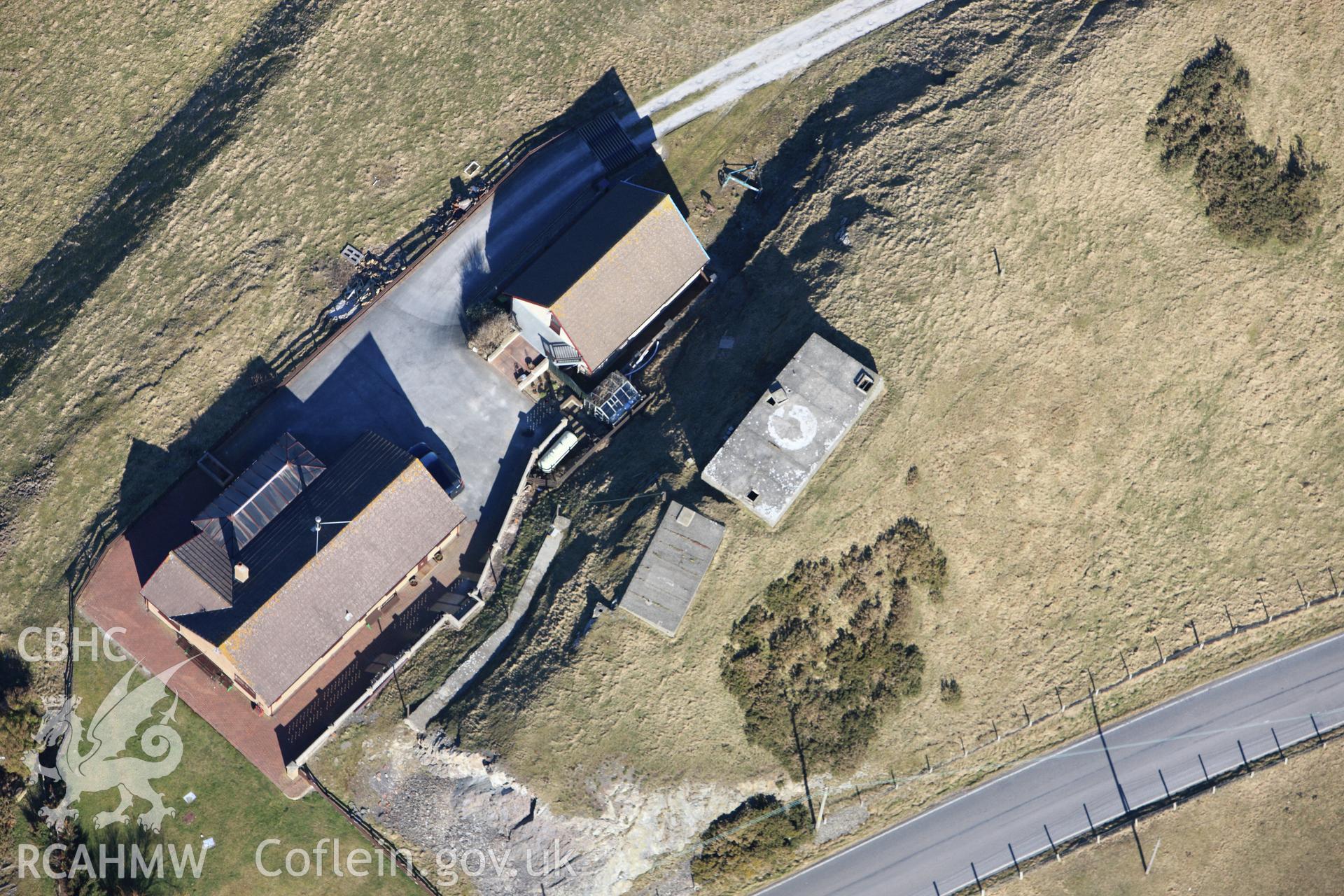 RCAHMW colour oblique photograph of Uwch yr Aig, Ynyslas. Taken by Toby Driver on 08/03/2010.