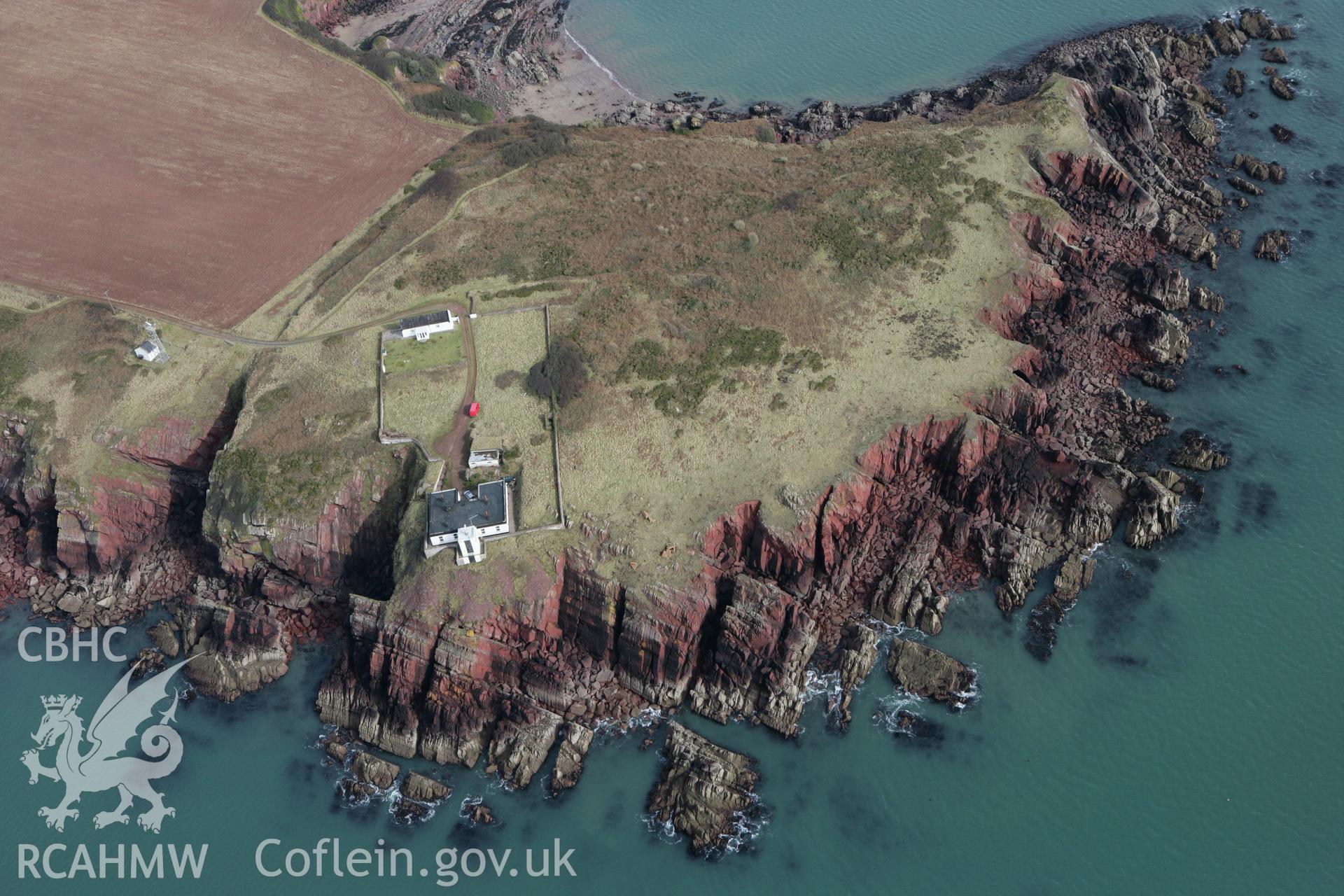 RCAHMW colour oblique aerial photograph of Great Castle Head. Taken on 02 March 2010 by Toby Driver