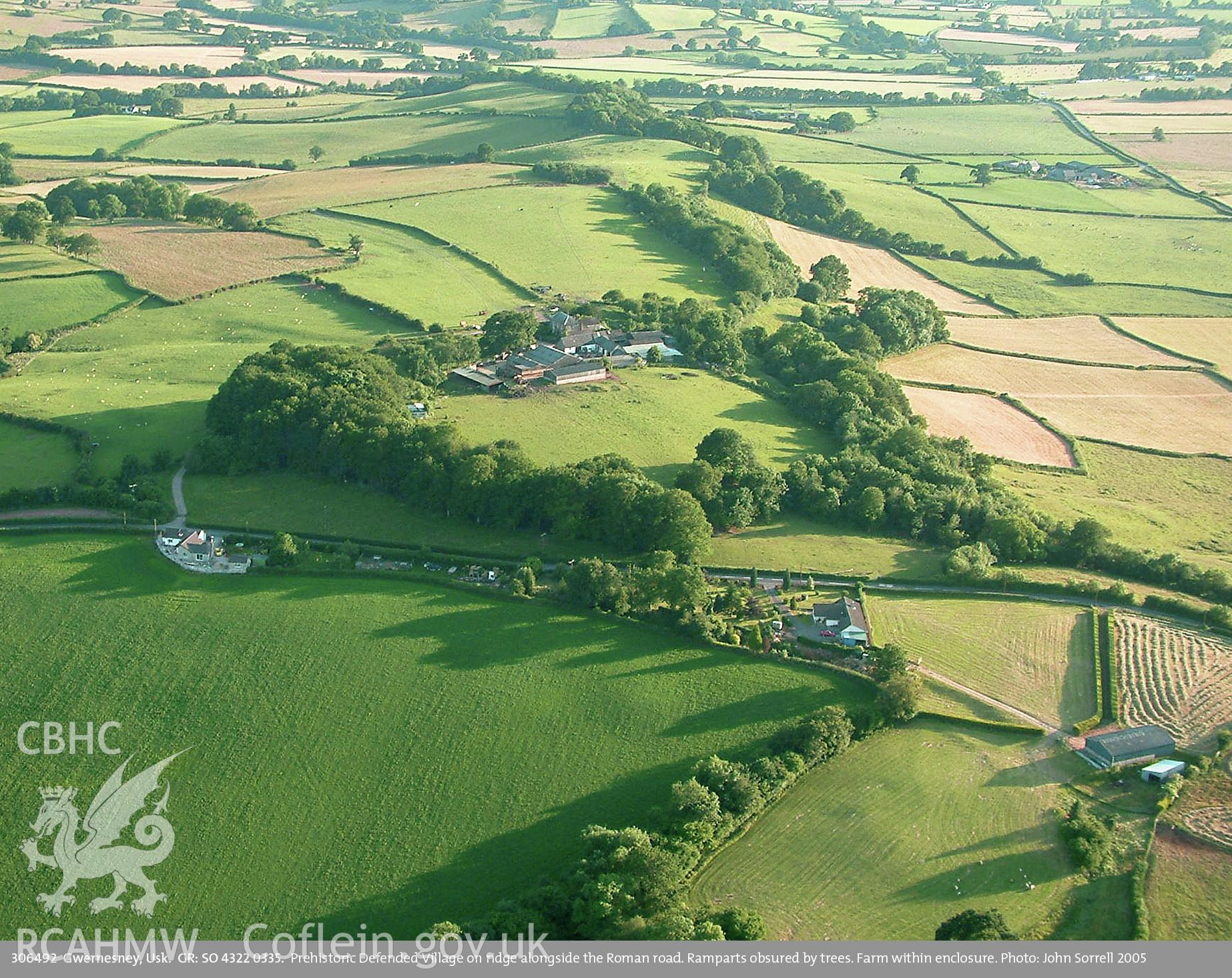 View of Enclosure, Usk, taken by John Sorrell, 2005.