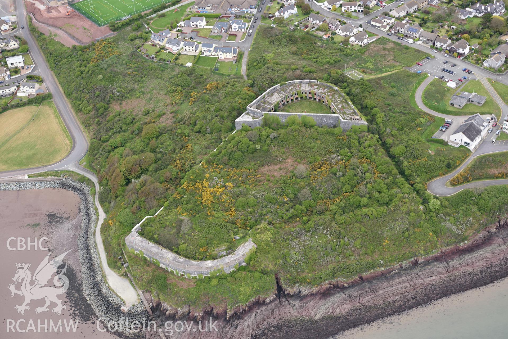 Fort Hubberston. Baseline aerial reconnaissance survey for the CHERISH Project. ? Crown: CHERISH PROJECT 2017. Produced with EU funds through the Ireland Wales Co-operation Programme 2014-2020. All material made freely available through the Open Government Licence.