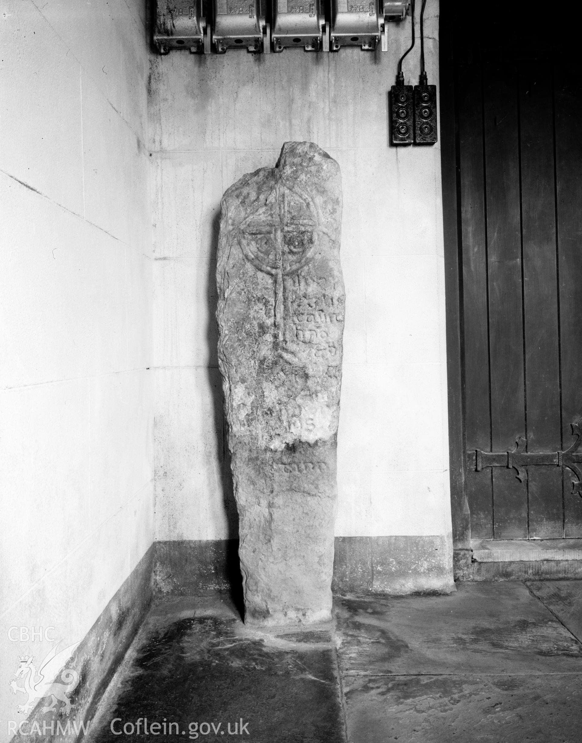 Digital copy of a view of Llanwnnws Stone.