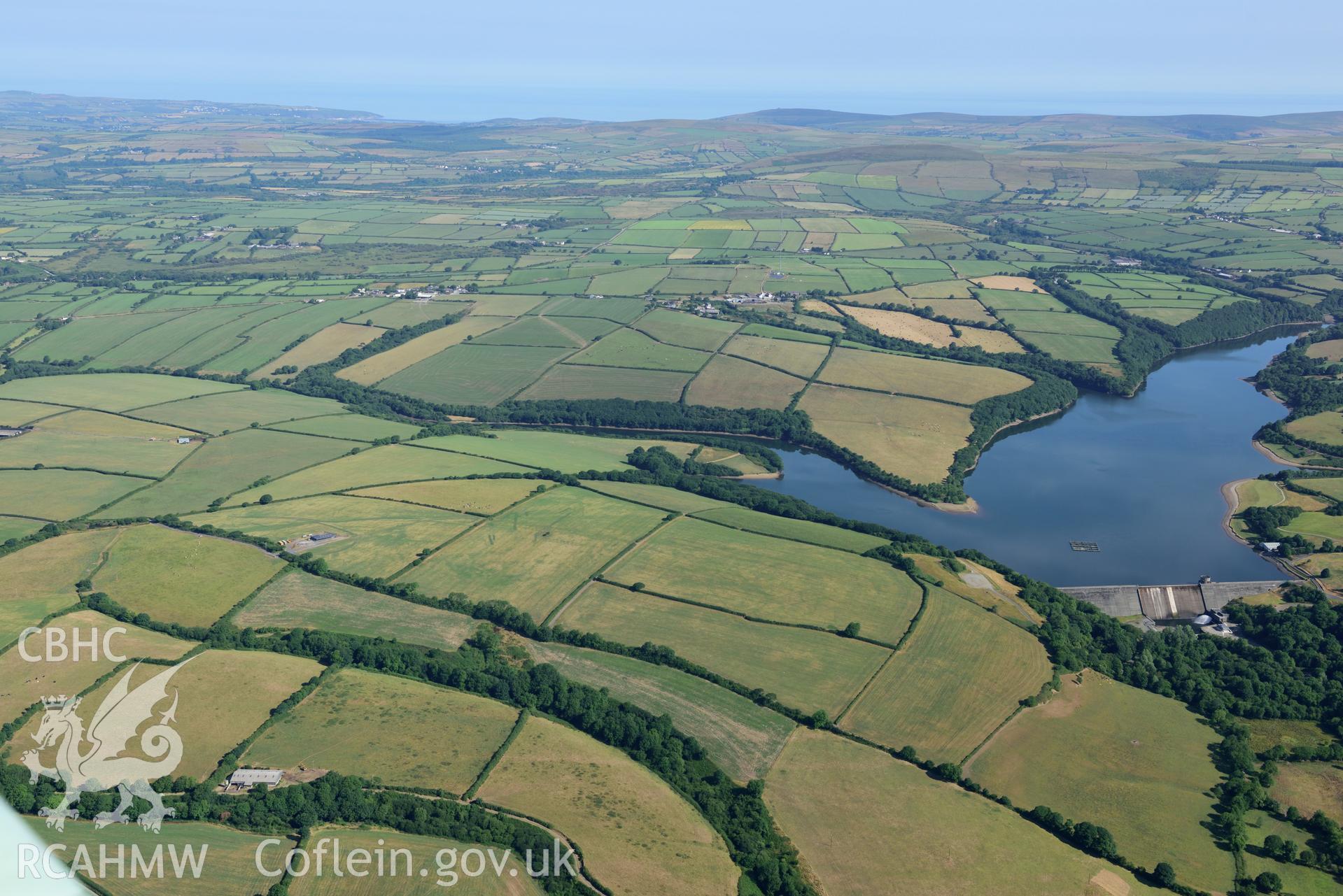 Royal Commission aerial photography of Walton wood or Llys y Fran Romano-British cropmark enclosures taken on 19th July 2018 during the 2018 drought.