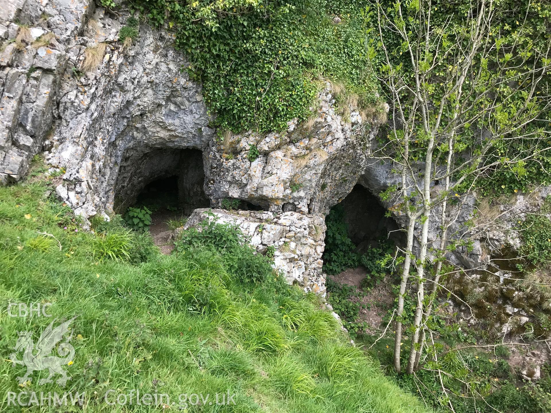 Digital colour photograph of Carreg Cennen Cave, Dyffryn Cennen, Llandeilo, taken by Paul R. Davis on 7th May 2019.