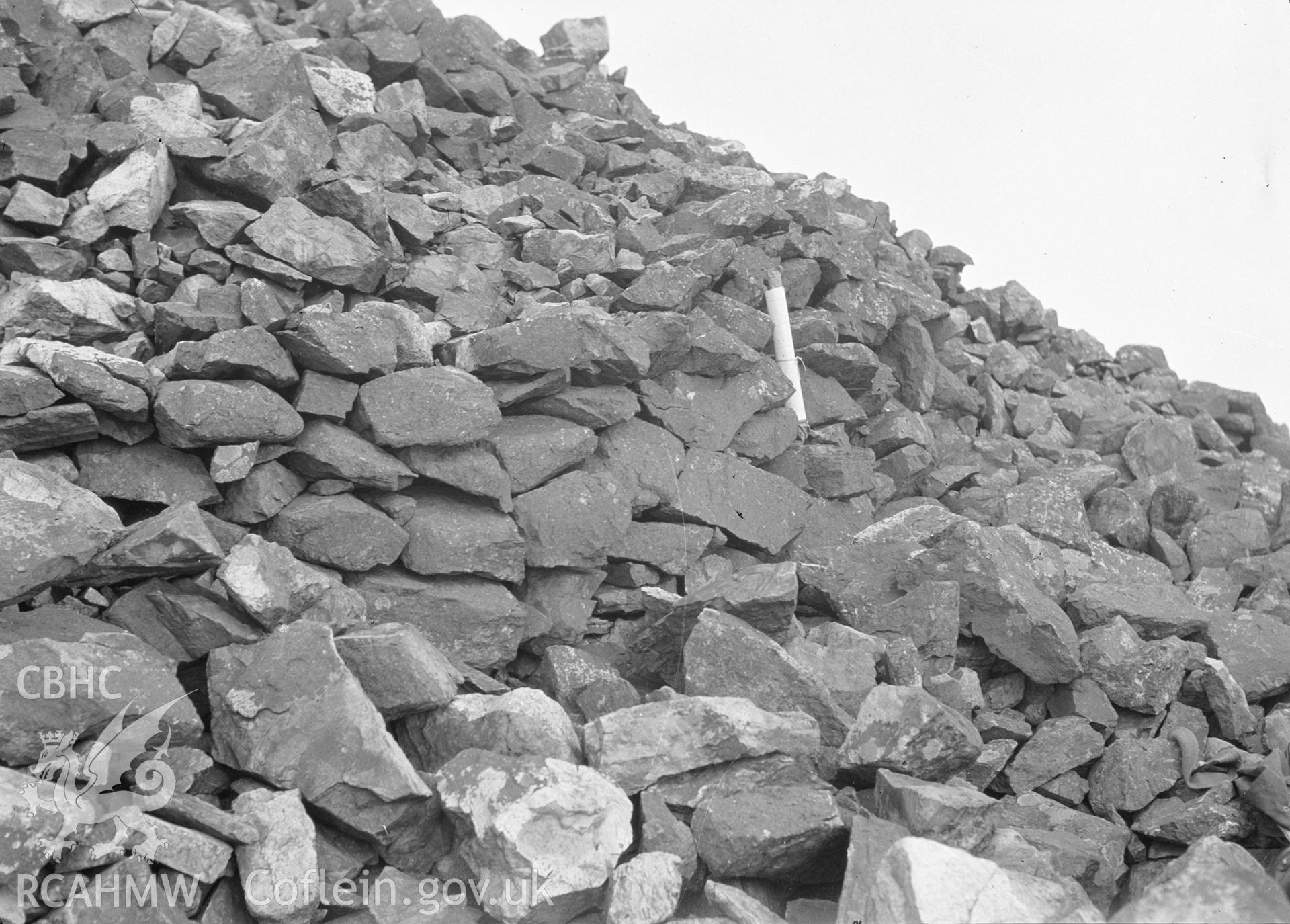 Digital copy of a nitrate negative showing view of Carnguwch Cairn.