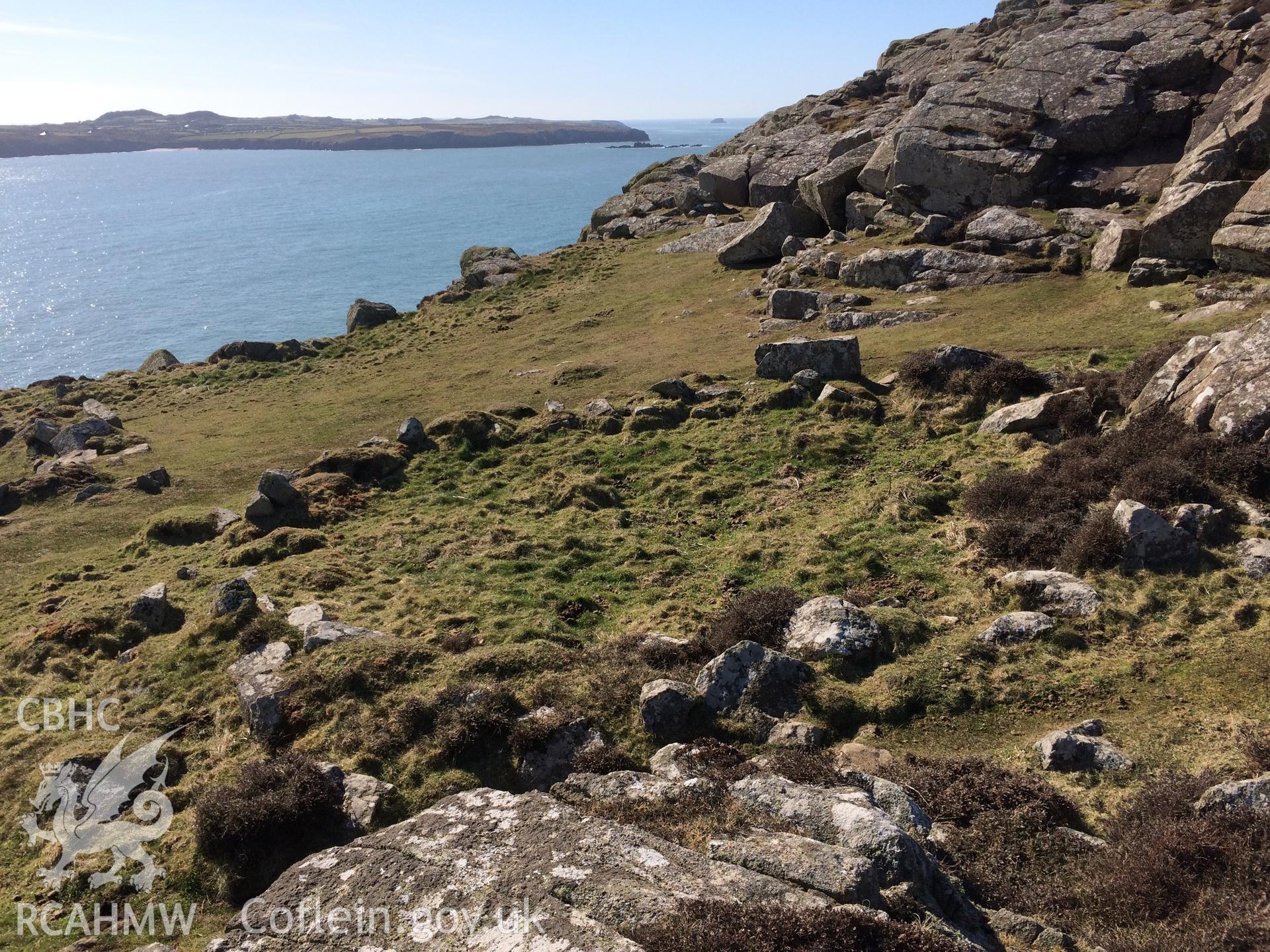 Colour photo showing view of St David's Head, taken by Paul R. Davis, 2018.