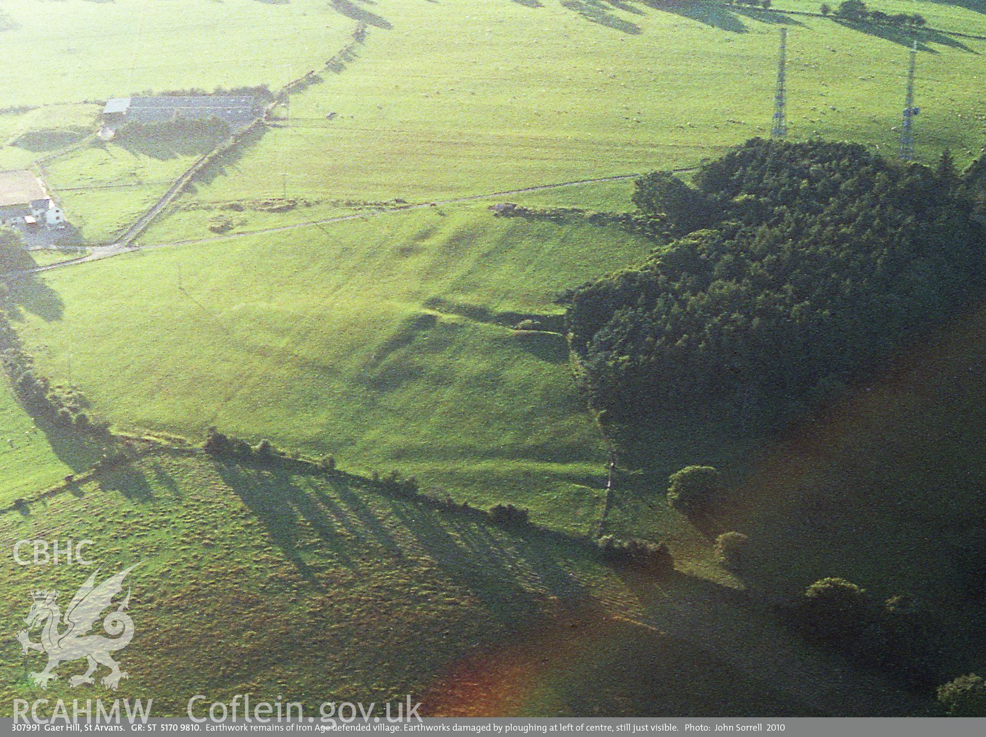 View of Gaer, St Arvans, taken by John Sorrell, 2010.