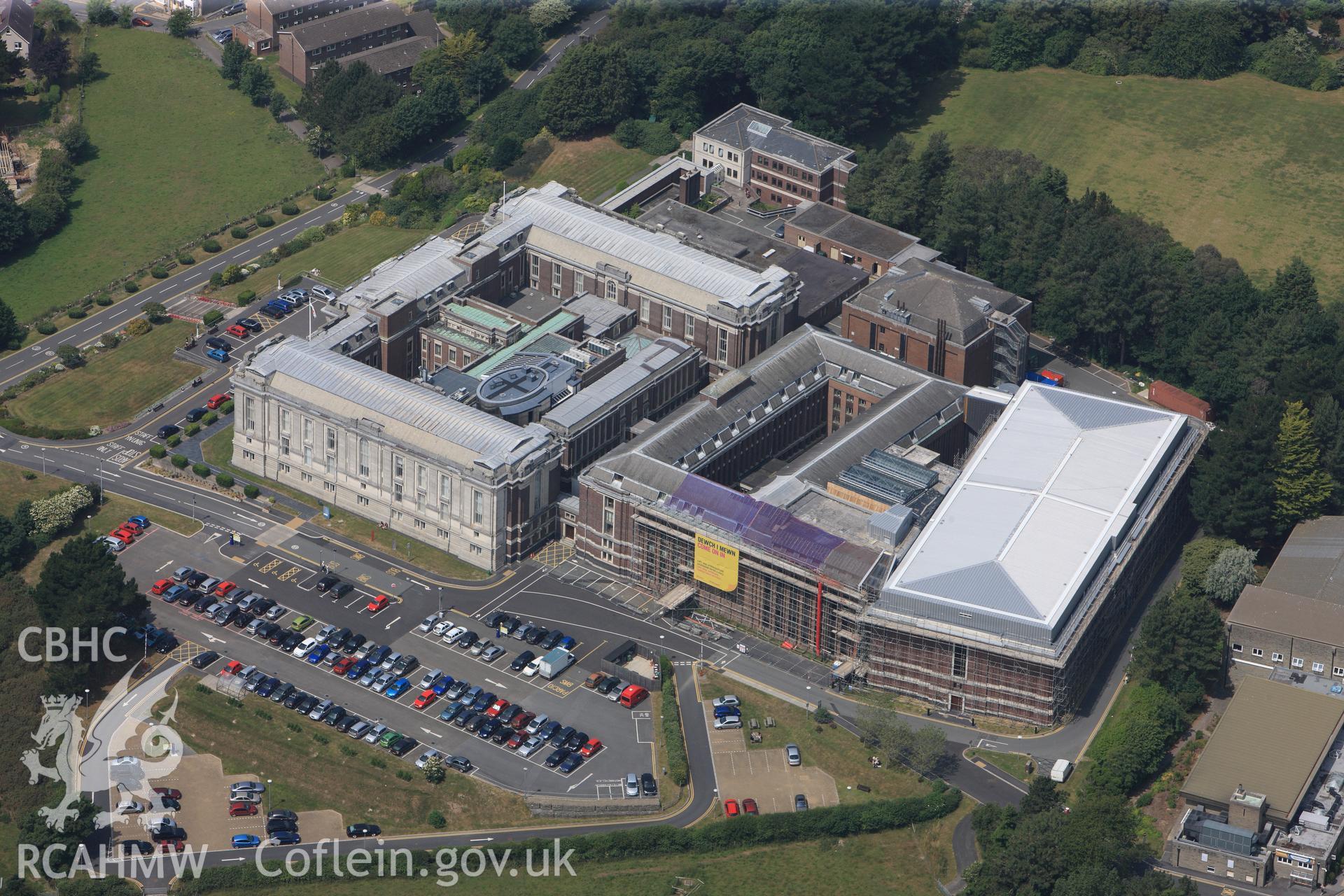 National Library of Wales, Aberystwyth. Oblique aerial photograph taken during the Royal Commission?s programme of archaeological aerial reconnaissance by Toby Driver on 12th July 2013.