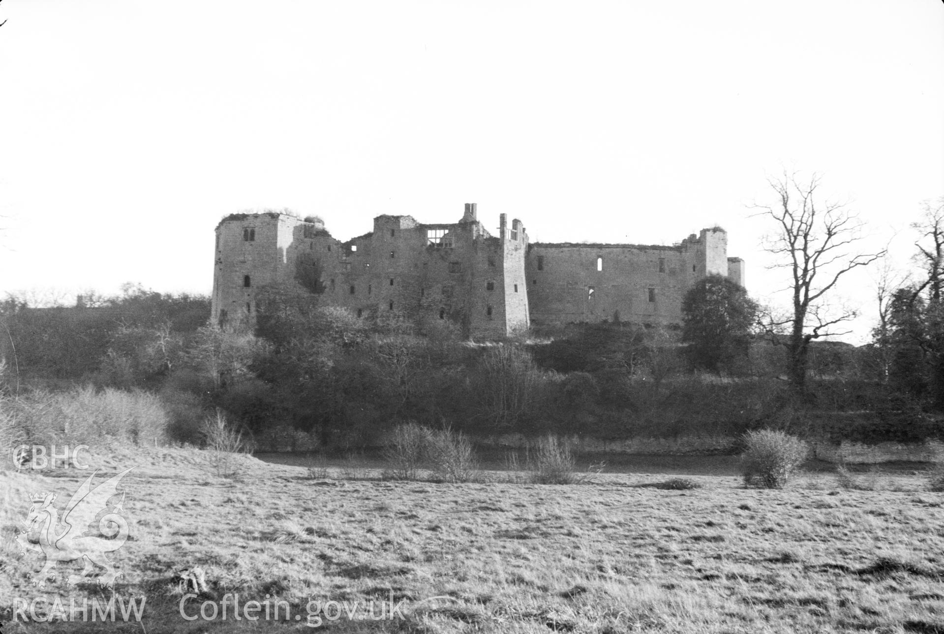 Digital copy of a nitrate negative showing Raglan Castle, taken by Leonard Monroe, 1927.