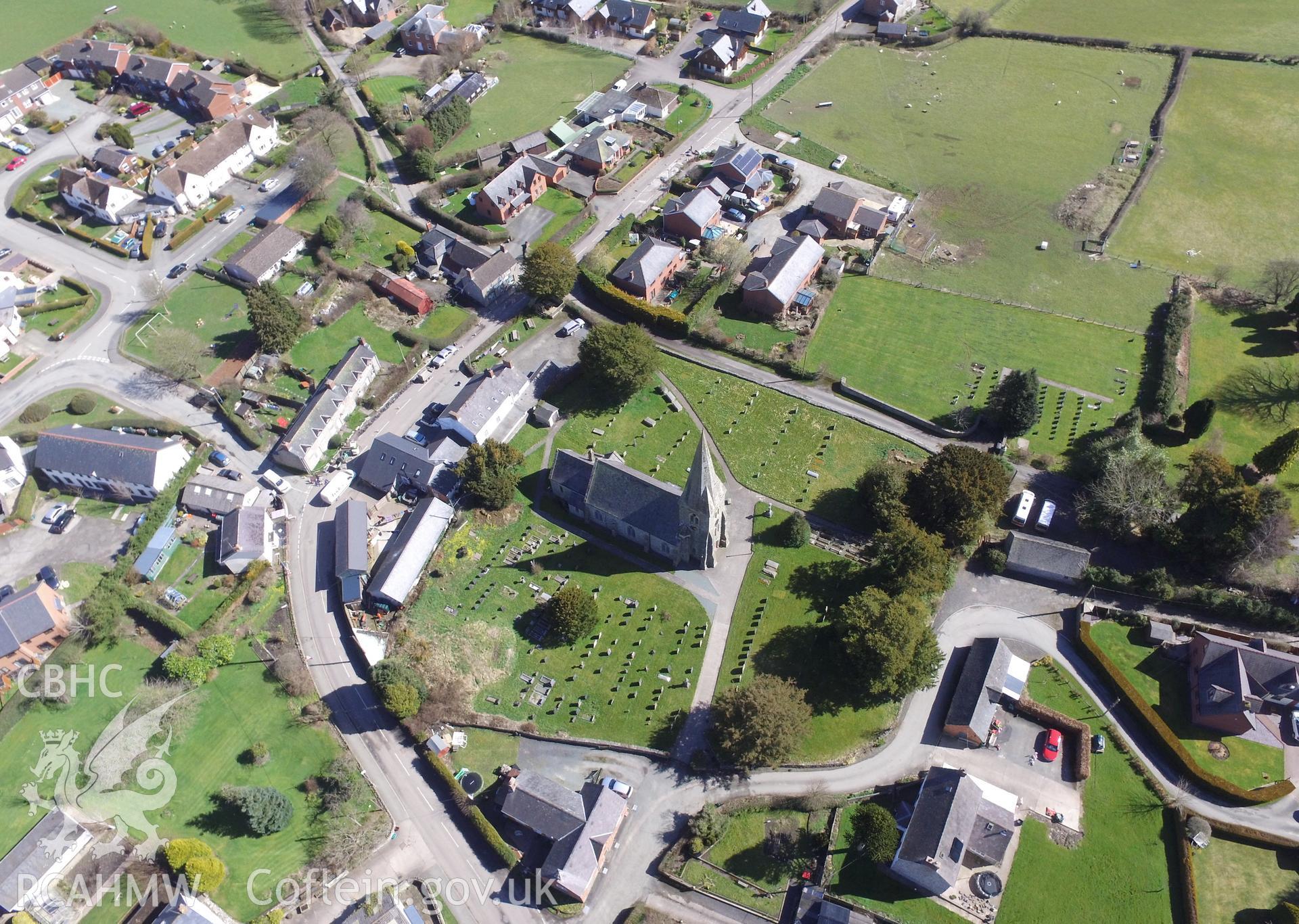 Colour photo showing view of St. Garmon's Church, Castle Caereinion, taken by Paul R. Davis, 2018.