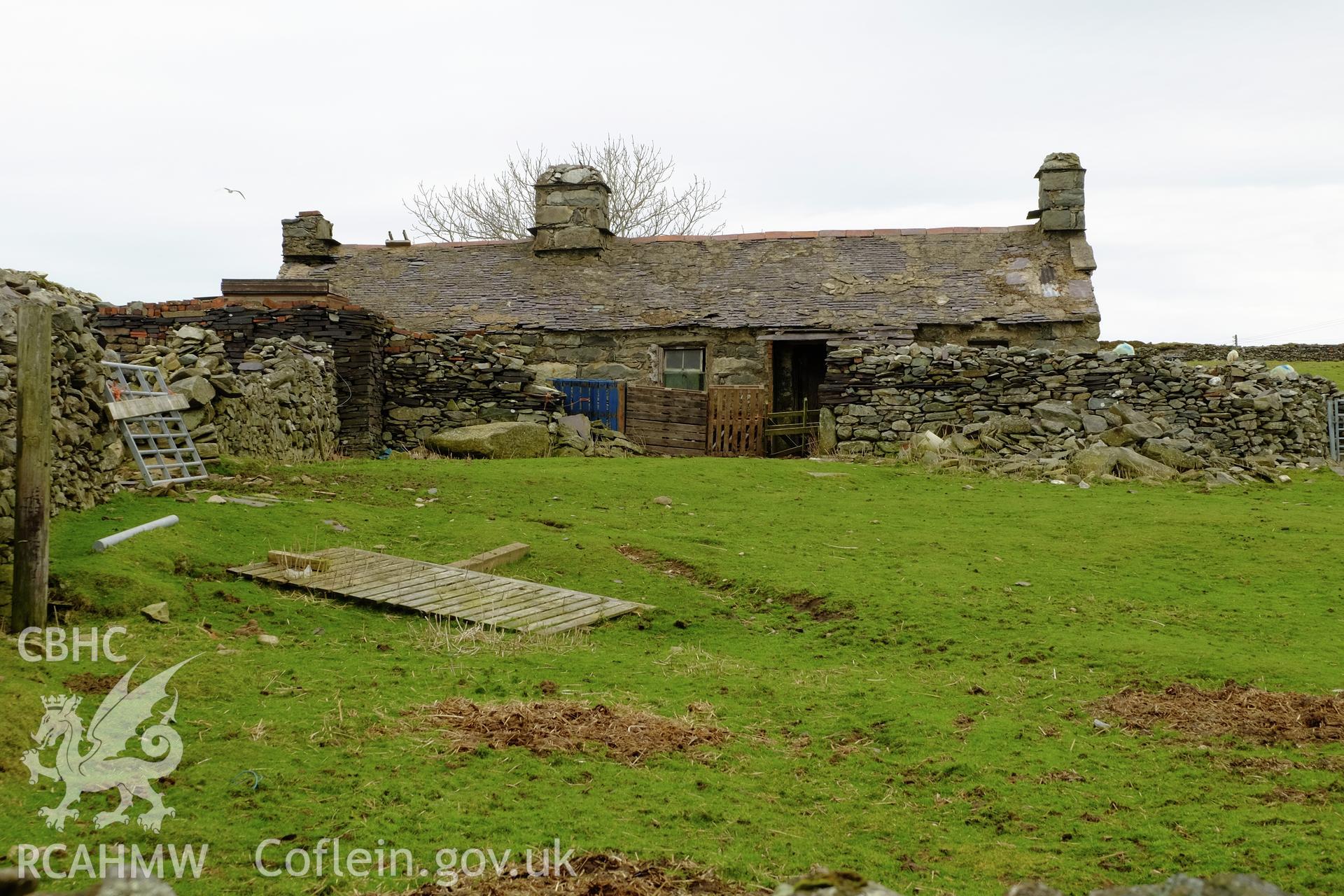 Colour photograph showing view looking north at Parc, Cilgwyn, produced by Richard Hayman 7th March 2017