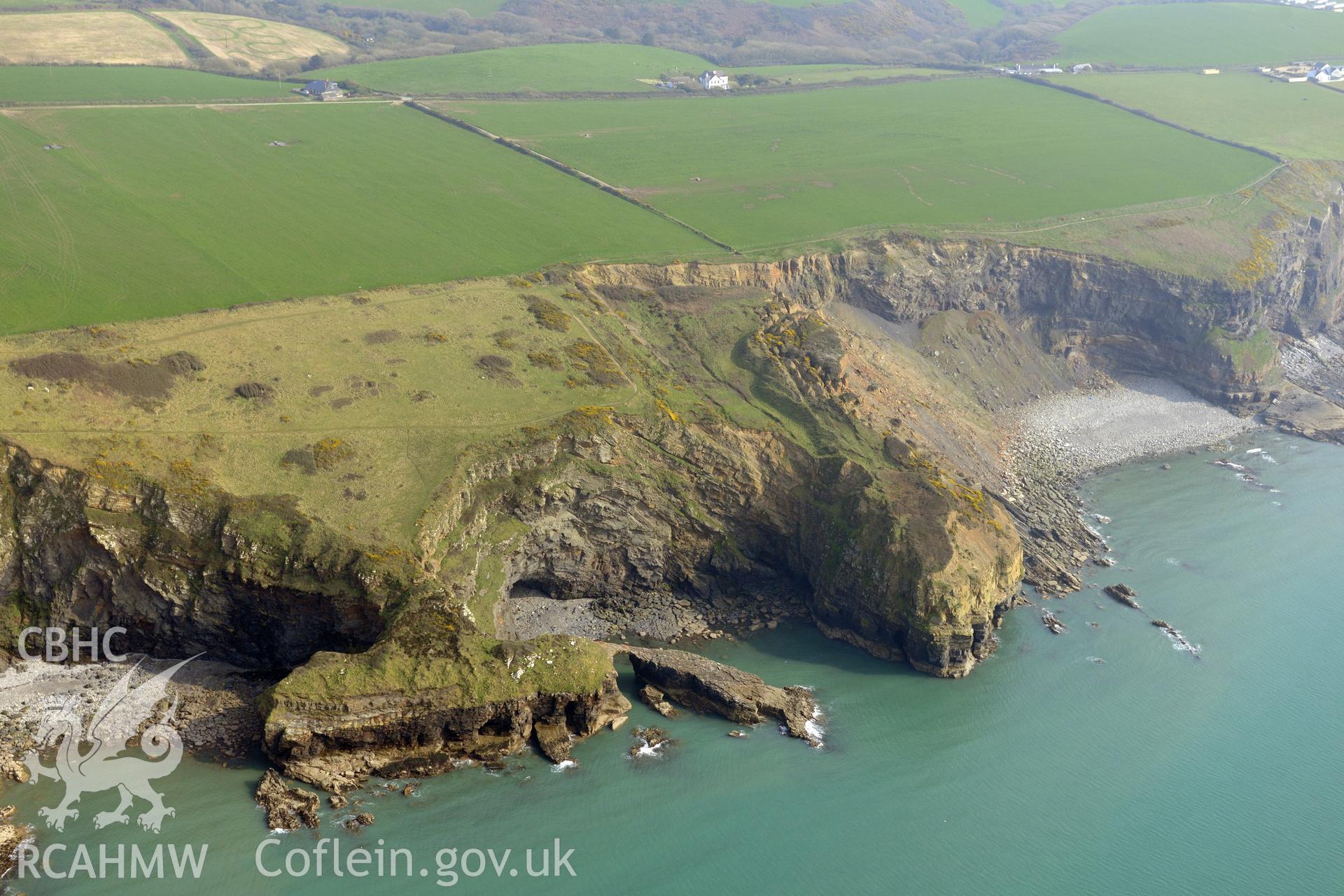 Aerial photography of Black Point Rath taken on 27th March 2017 for structure from motion monitoring. Baseline aerial reconnaissance survey for the CHERISH Project. ? Crown: CHERISH PROJECT 2017. Produced with EU funds through the Ireland Wales Co-operation Programme 2014-2020. All material made freely available through the Open Government Licence.