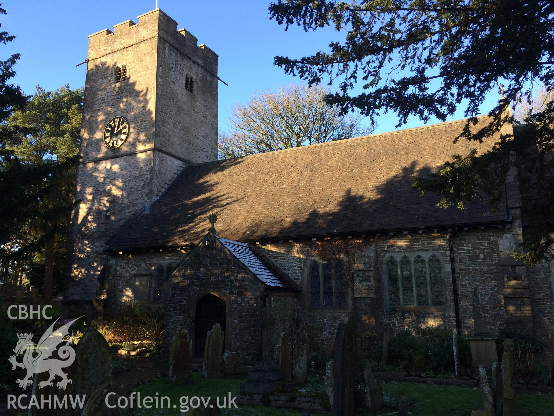 Photo showing Gelligaer Church, taken by Paul R. Davis, December 2017.