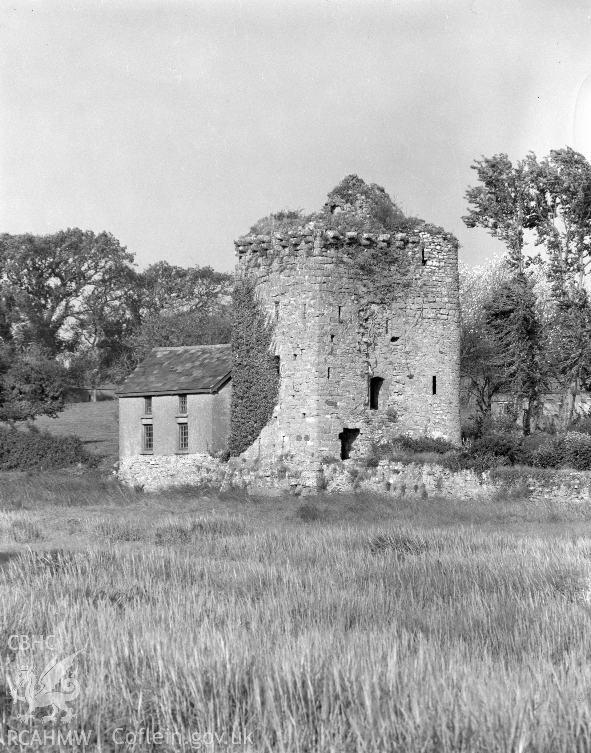 Digital copy of a view of the Old Rectory, Pele Tower.