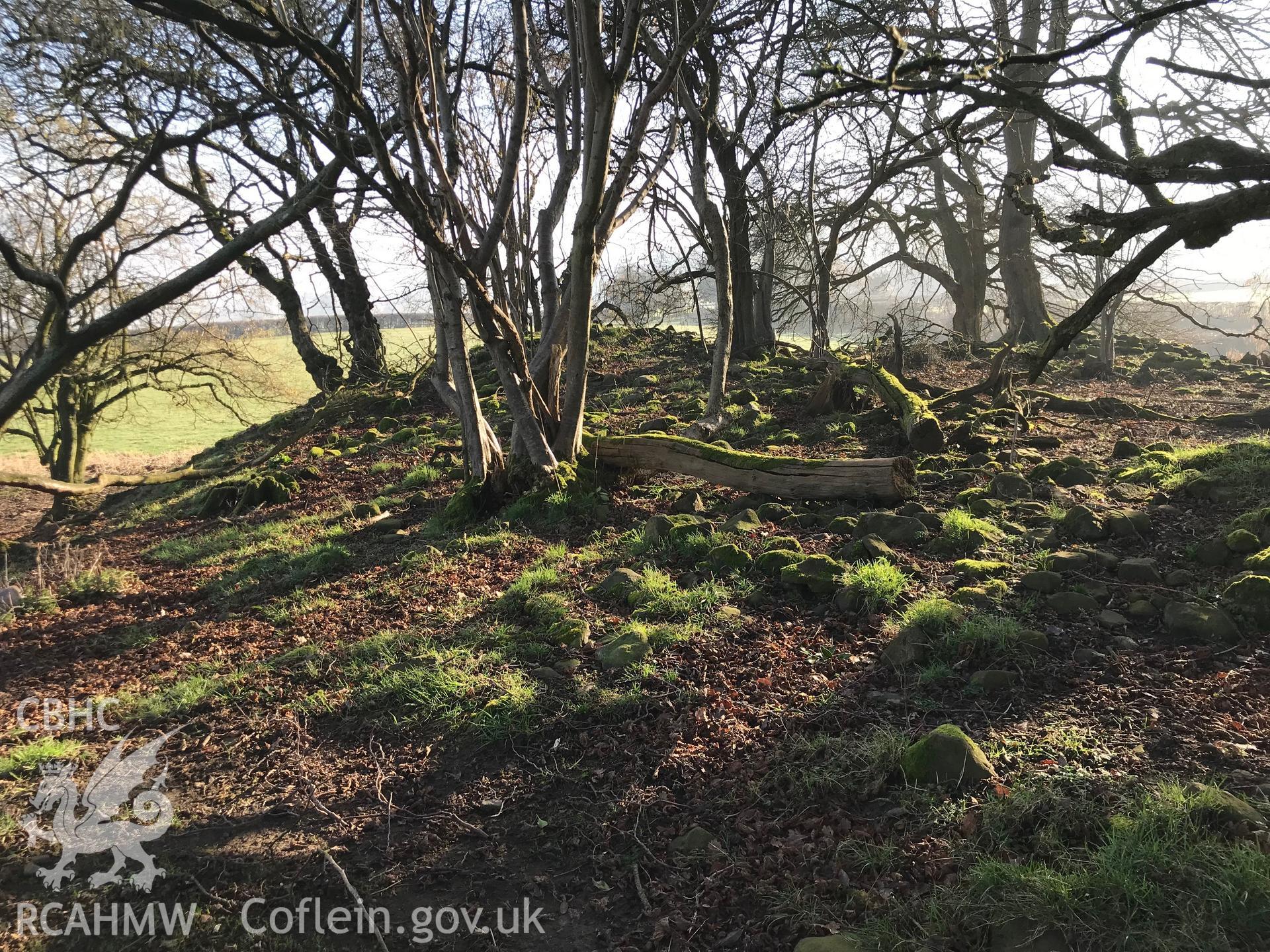 Colour photograph of Hen Castell, Llangattock, Abergavenny, taken by Paul R. Davis on 24th February 2019.