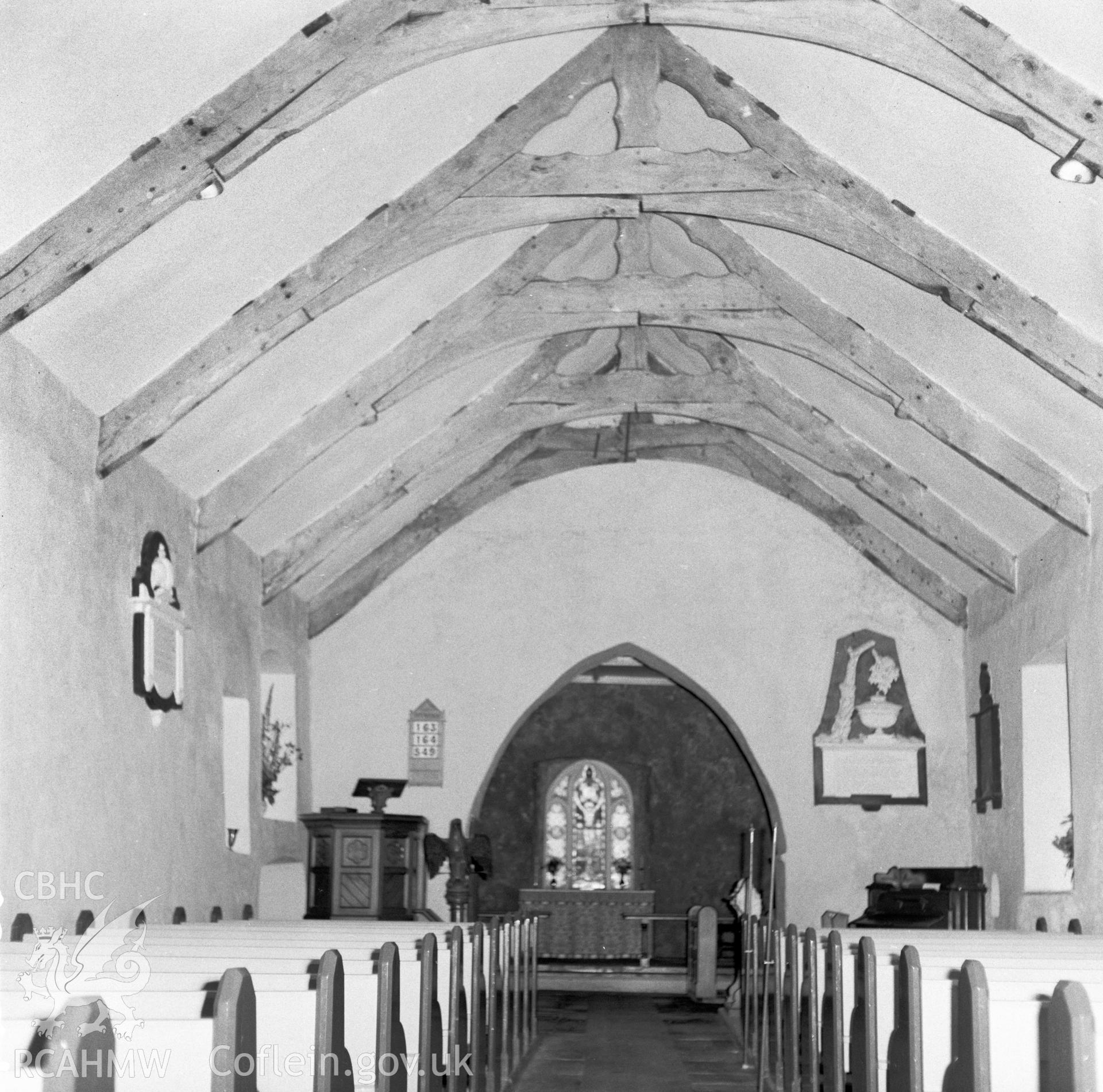 Digital copy of a view of Penbryn Church roof.