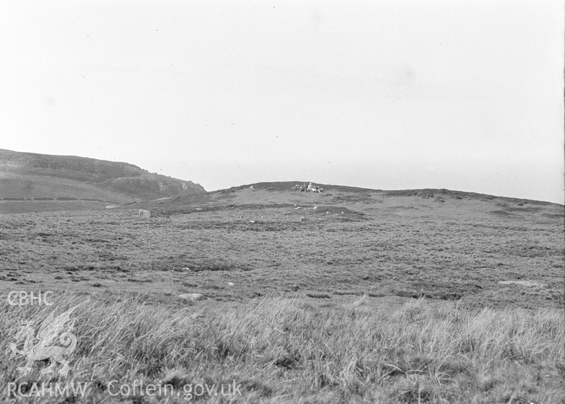 Digital copy of a nitrate negative showing view of stone circle, Dwygyfylchi, taken 1951.