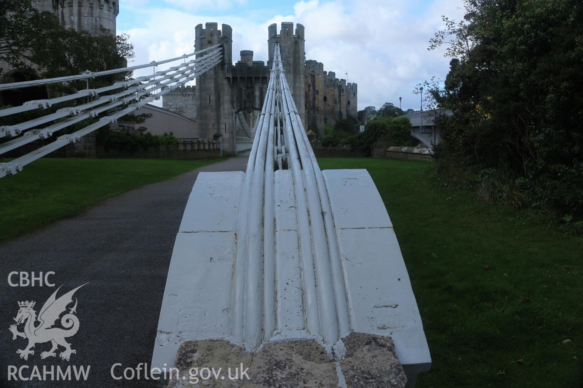 Investigator Photographs of Conwy Suspension Bridge. Anchorage point of the bridge on the gatekeeper's side.