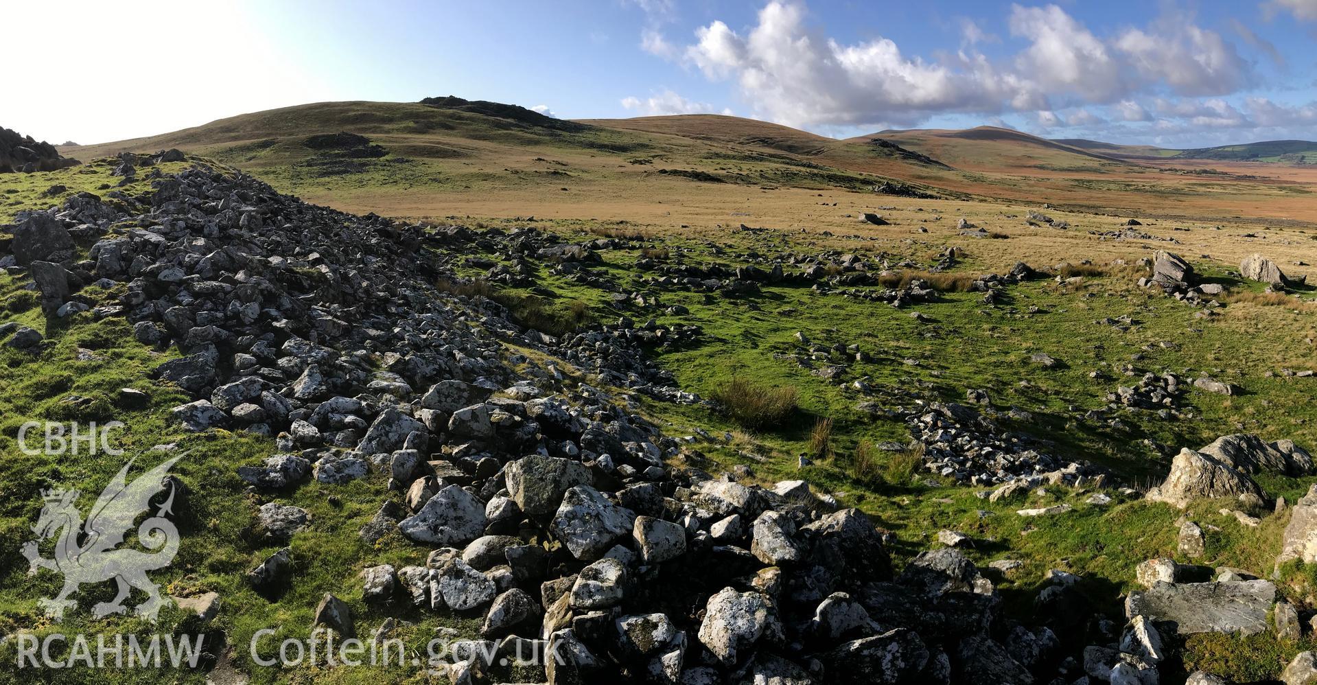 Digital colour photograph showing Carn Alw hillfort, Eglwyswrw, taken by Paul Davis on 22nd October 2019.