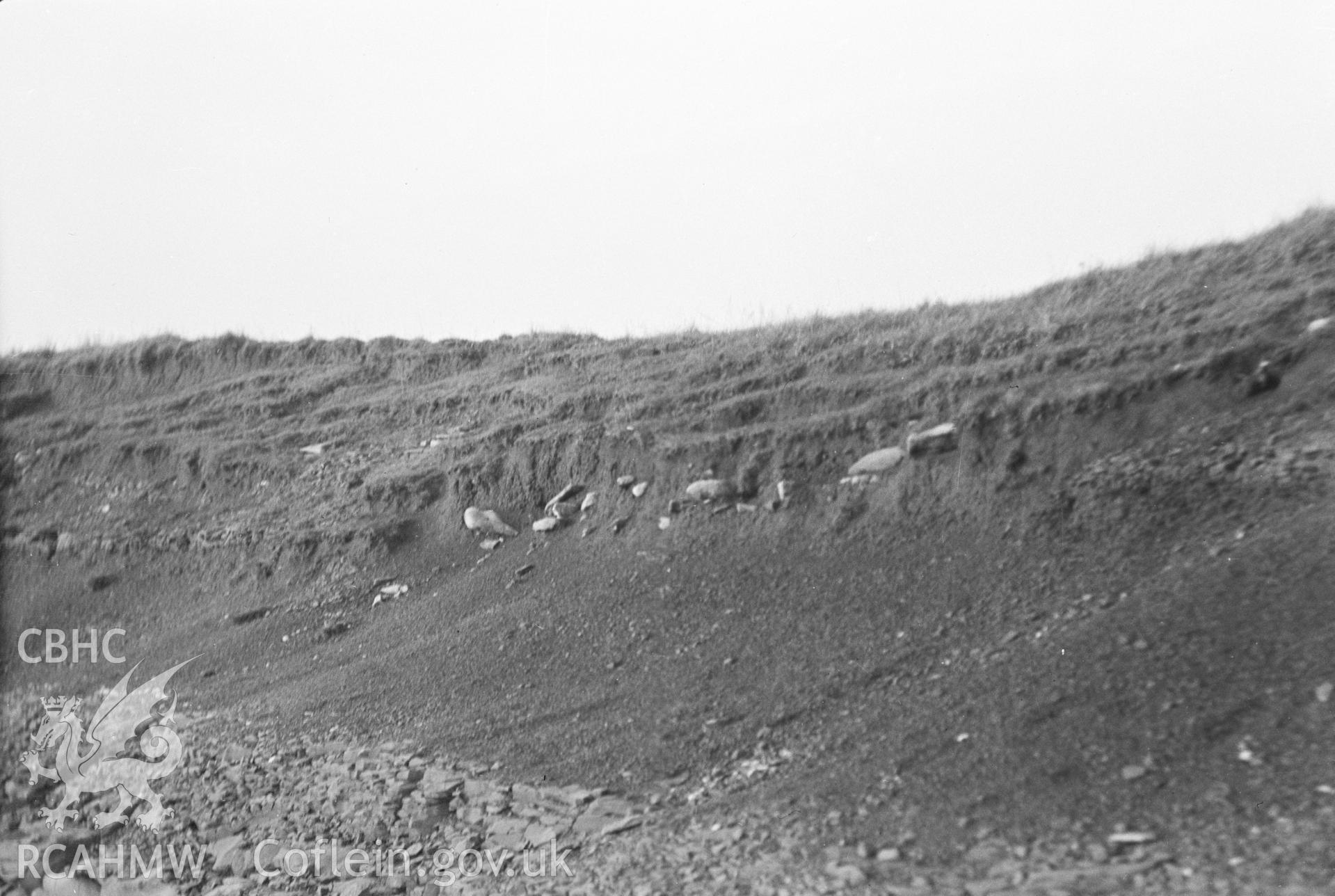 Digital copy of a nitrate negative showing view of Danish Fort on Sully Island taken by Leonard Monroe.