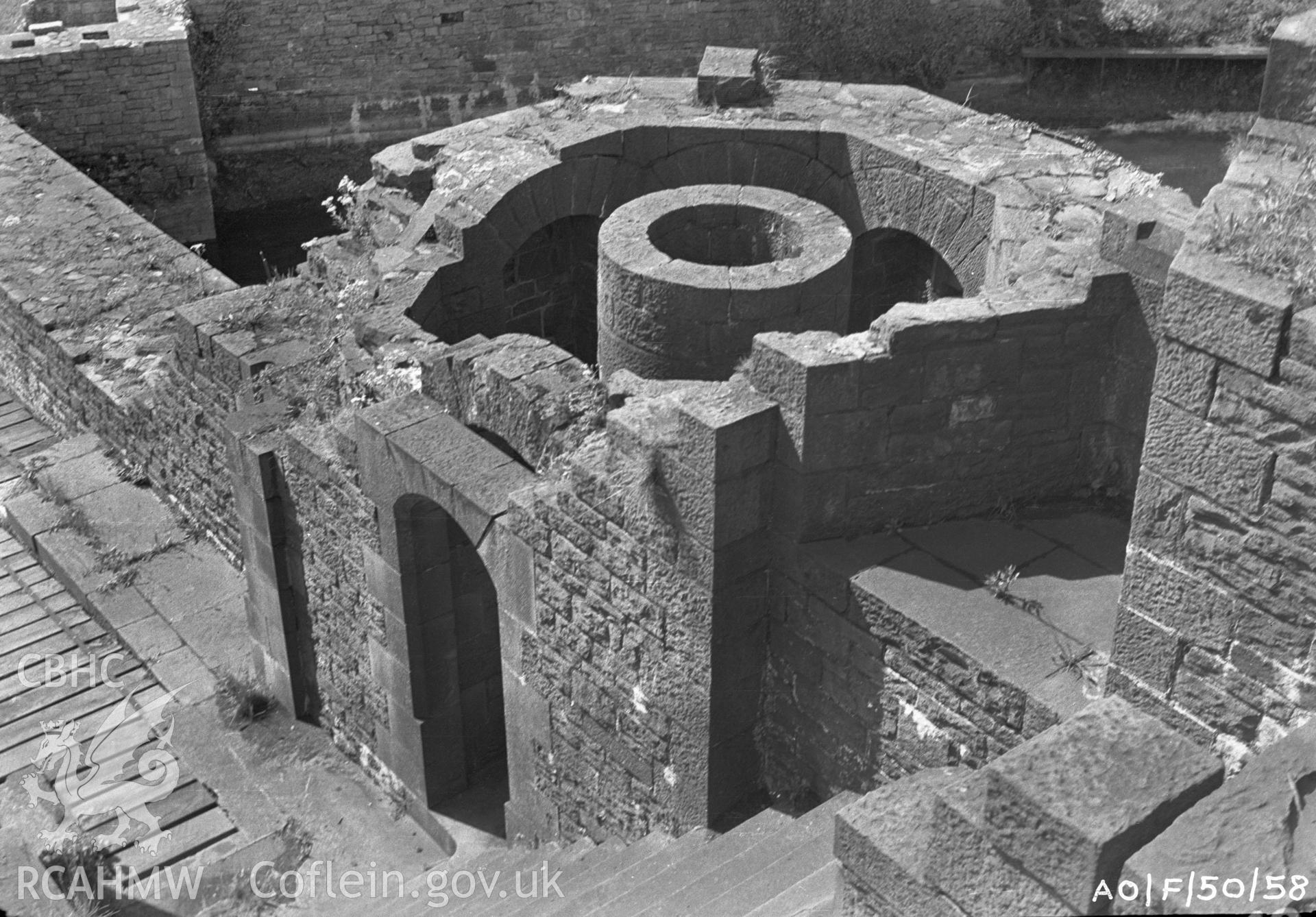 Digital copy of a nitrate negative showing a view of Cardiff Castle, taken by Ordnance Survey.