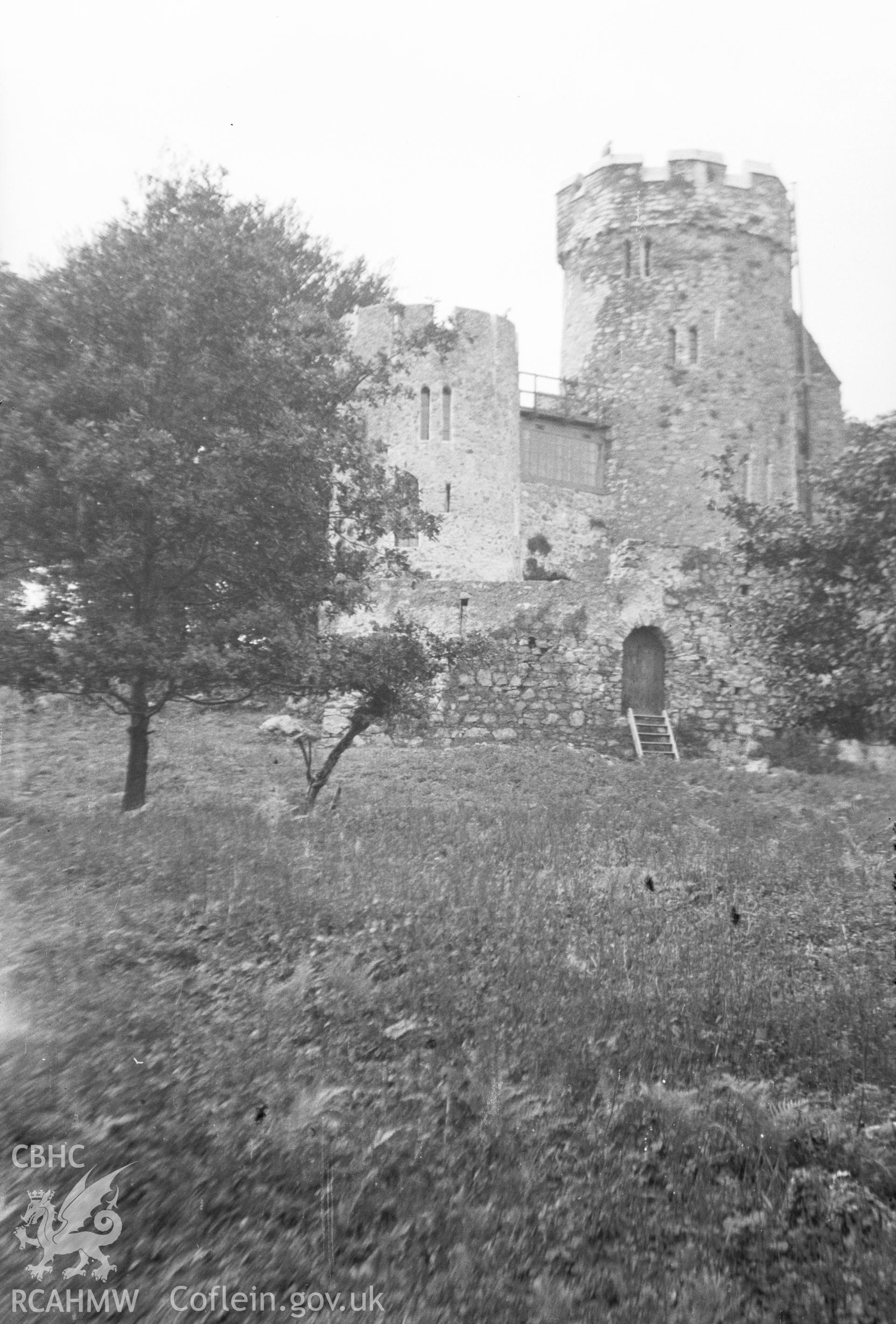 Digital copy of a nitrate negative showing Benton Castle. From the Cadw Monuments in Care Collection.