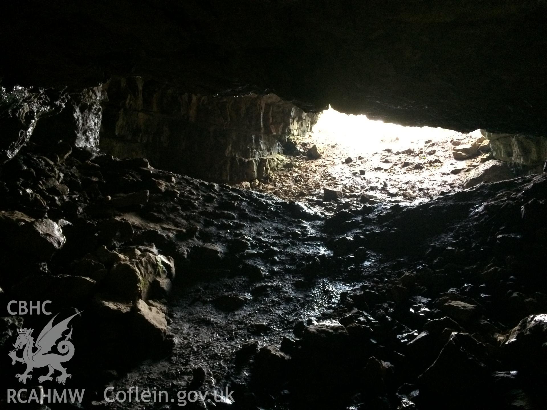 Colour photo showing view of Llanymynech cave taken by Paul R. Davis, 28th February 2018.