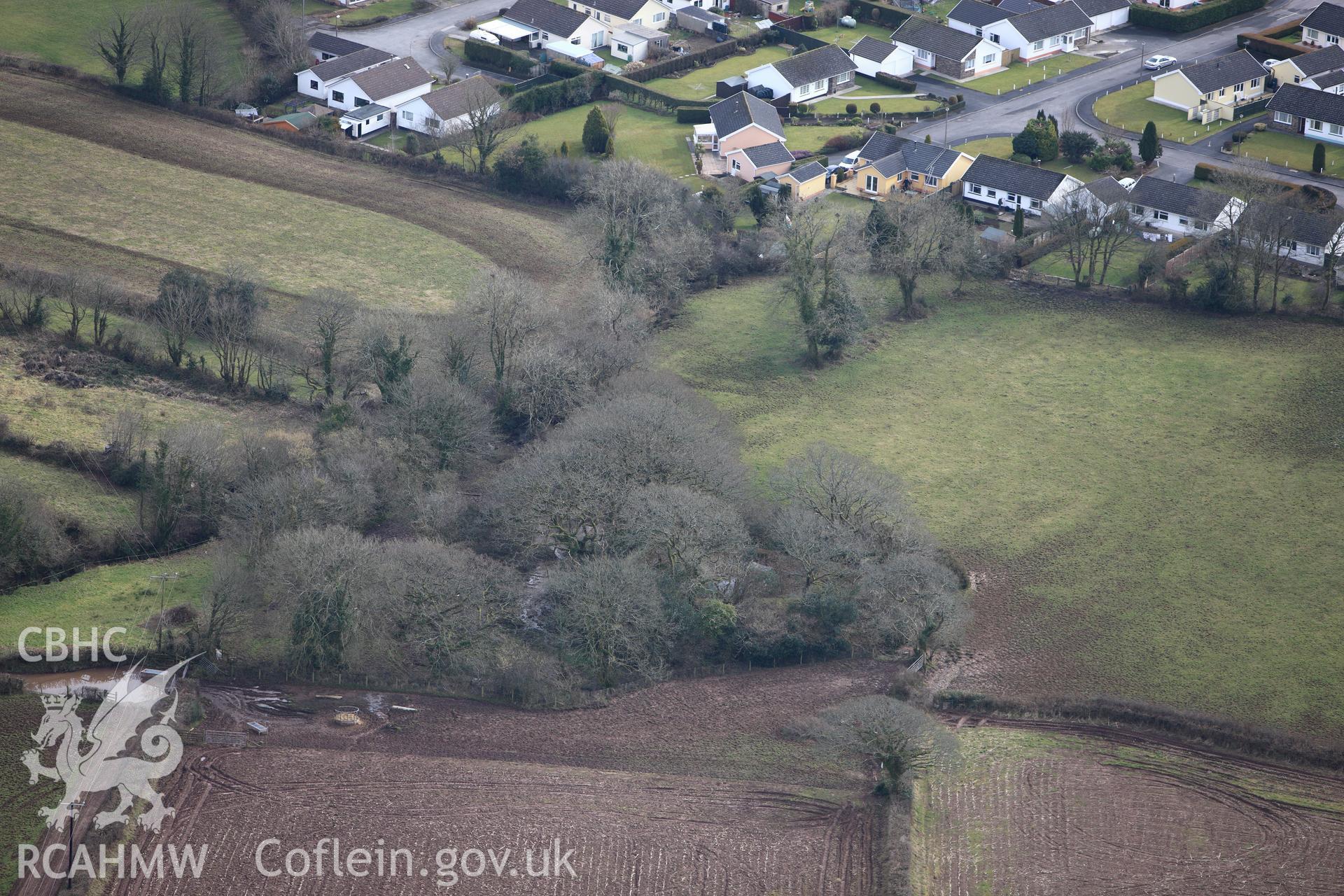 RCAHMW colour oblique photograph of Sentence Castle. Taken by Toby Driver on 02/03/2010.