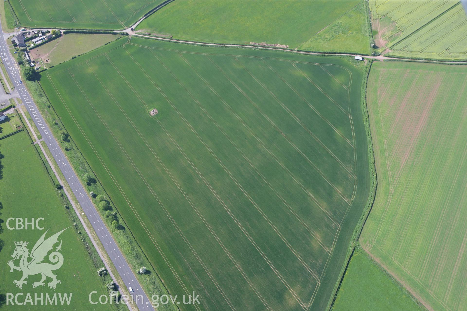 RCAHMW colour oblique photograph of Five Lanes Round Barrow. Taken by Toby Driver on 24/05/2010.