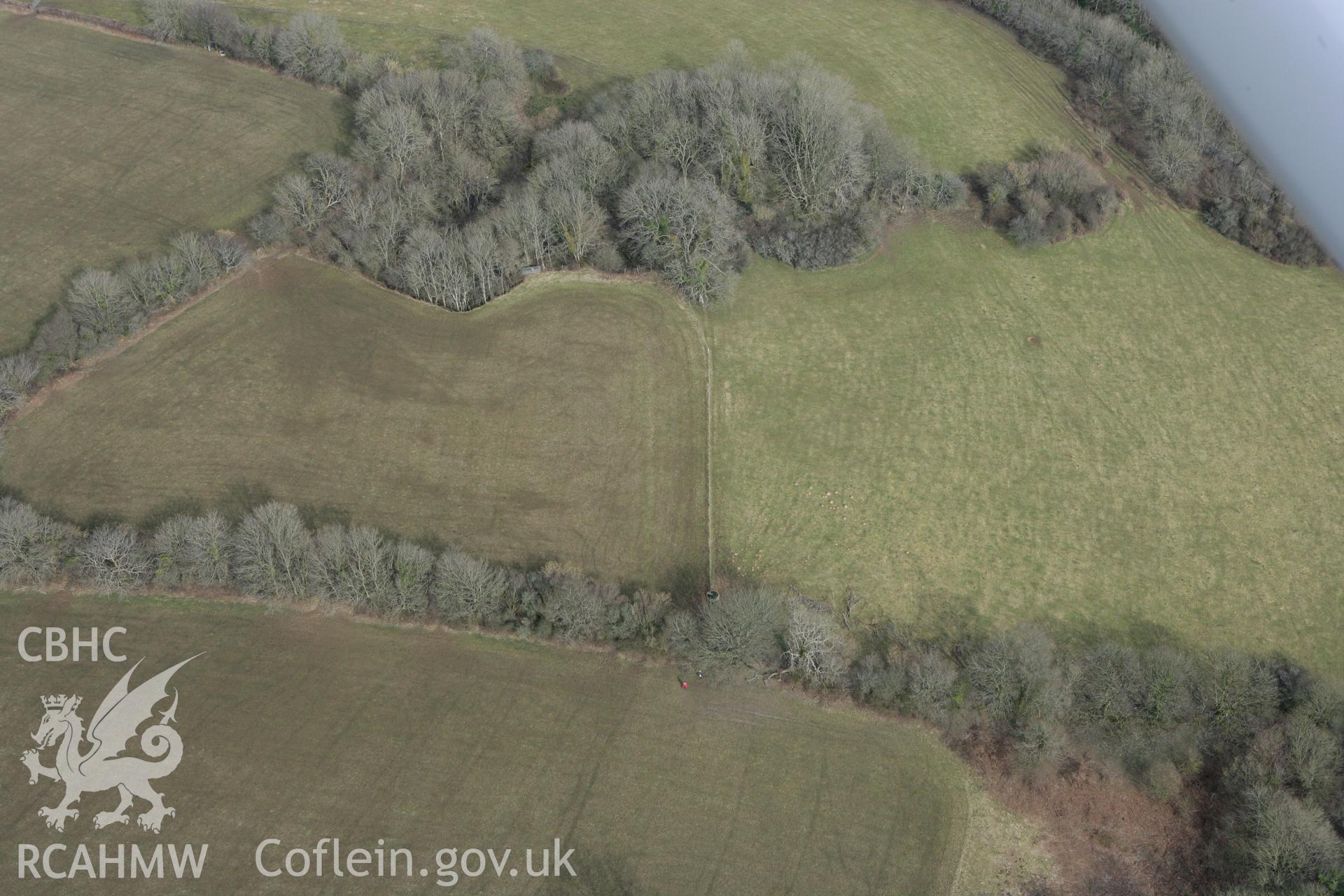 RCAHMW colour oblique photograph of Pengawse ring cairn. Taken by Toby Driver on 02/03/2010.