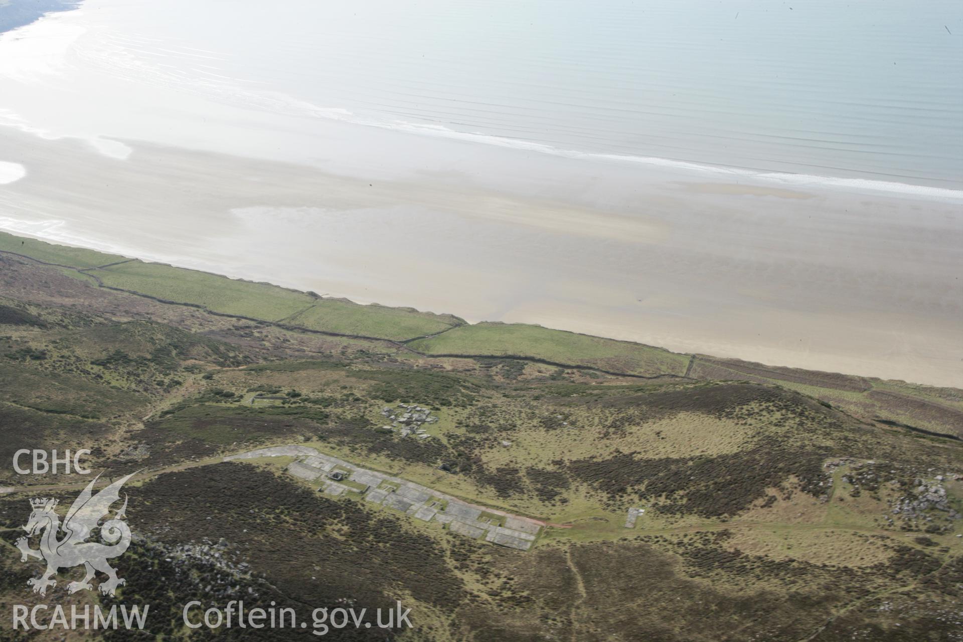 RCAHMW colour oblique photograph of Rhossili Down radar station. Taken by Toby Driver on 02/03/2010.