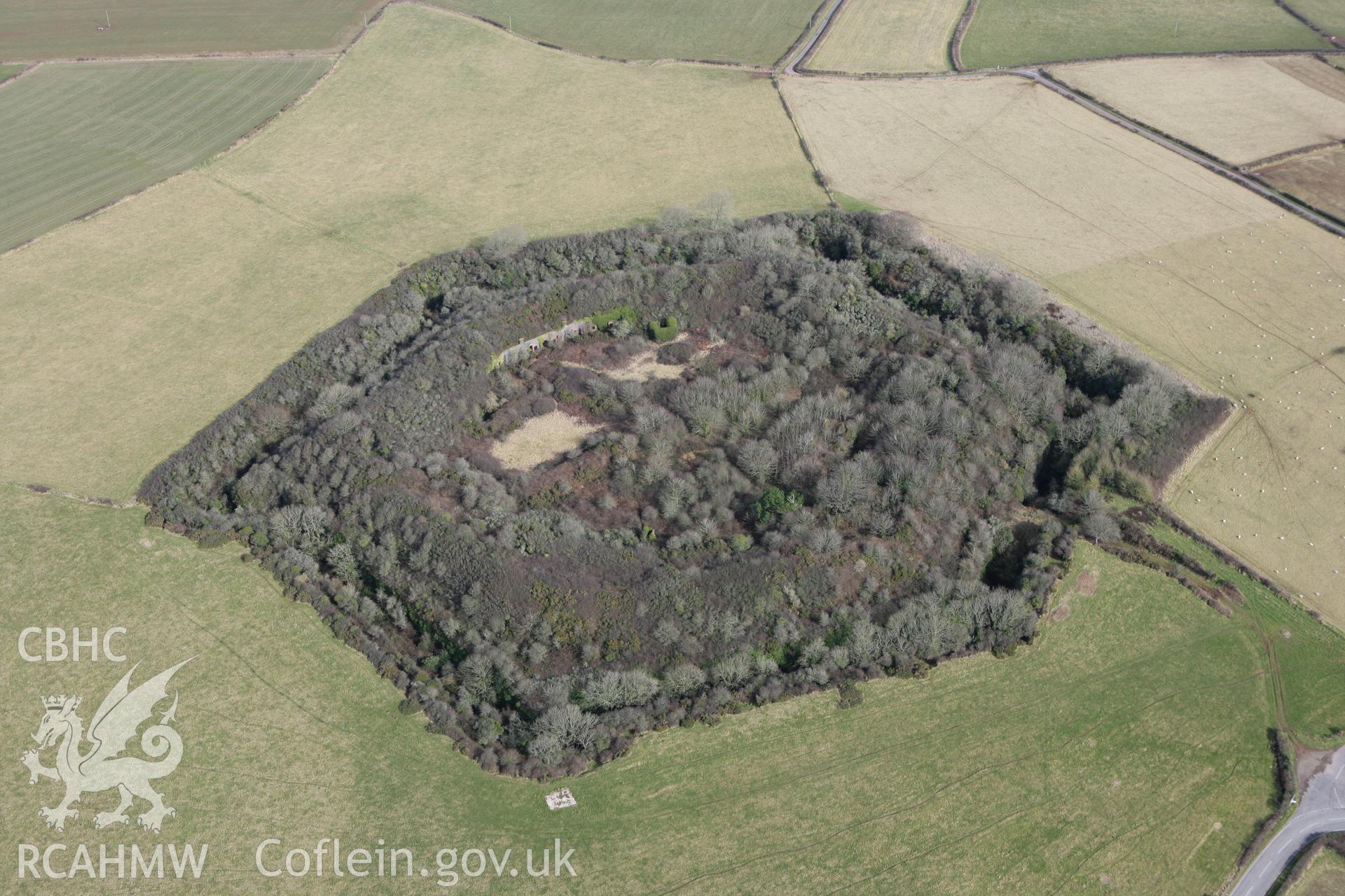 RCAHMW colour oblique aerial photograph of Scoveston Fort. Taken on 02 March 2010 by Toby Driver