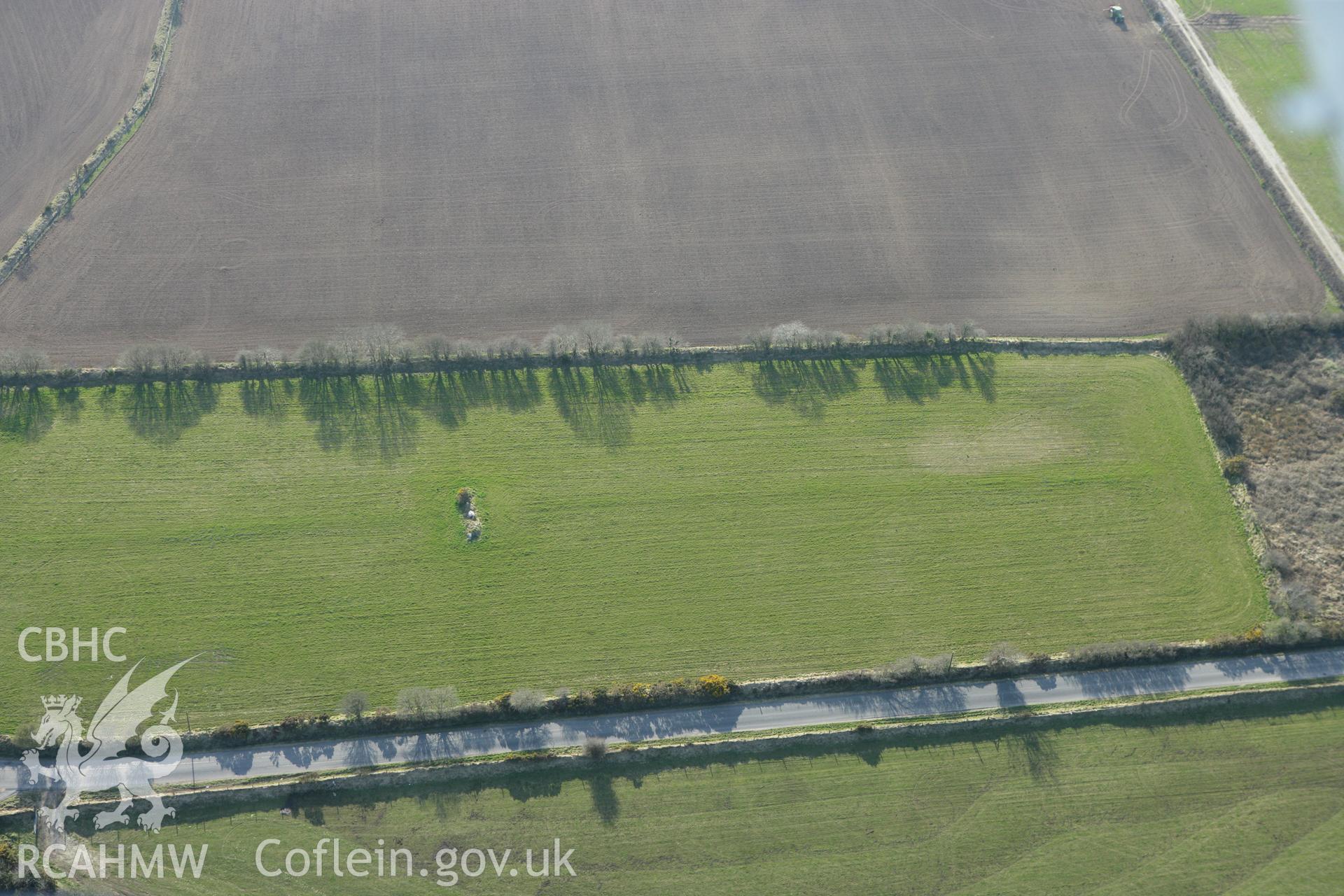 RCAHMW colour oblique aerial photograph of Castell-y-Blaidd, Clydey. Taken on 13 April 2010 by Toby Driver