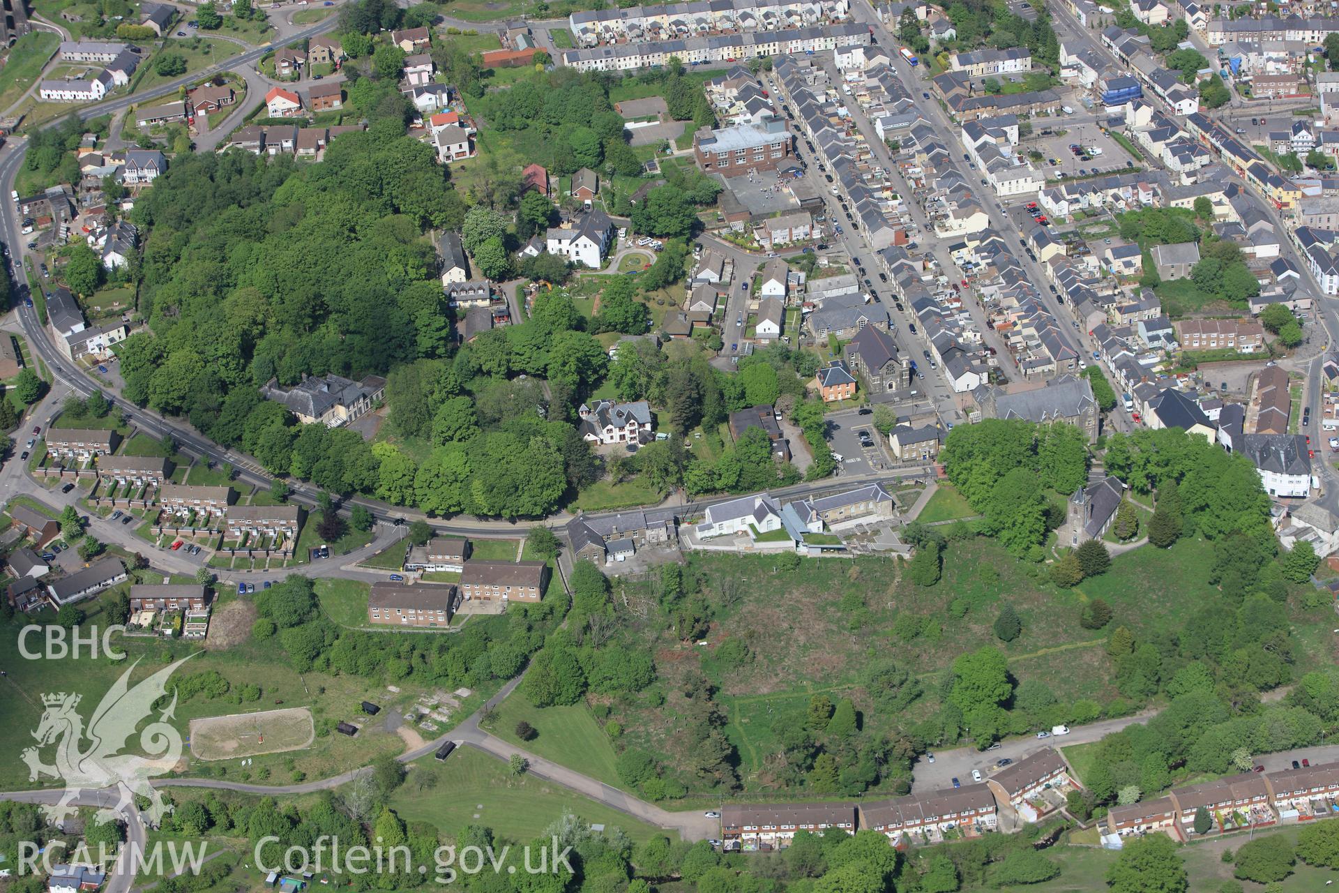 RCAHMW colour oblique photograph of Church Road, Blaenavon, the former vicarage. Taken by Toby Driver on 24/05/2010.