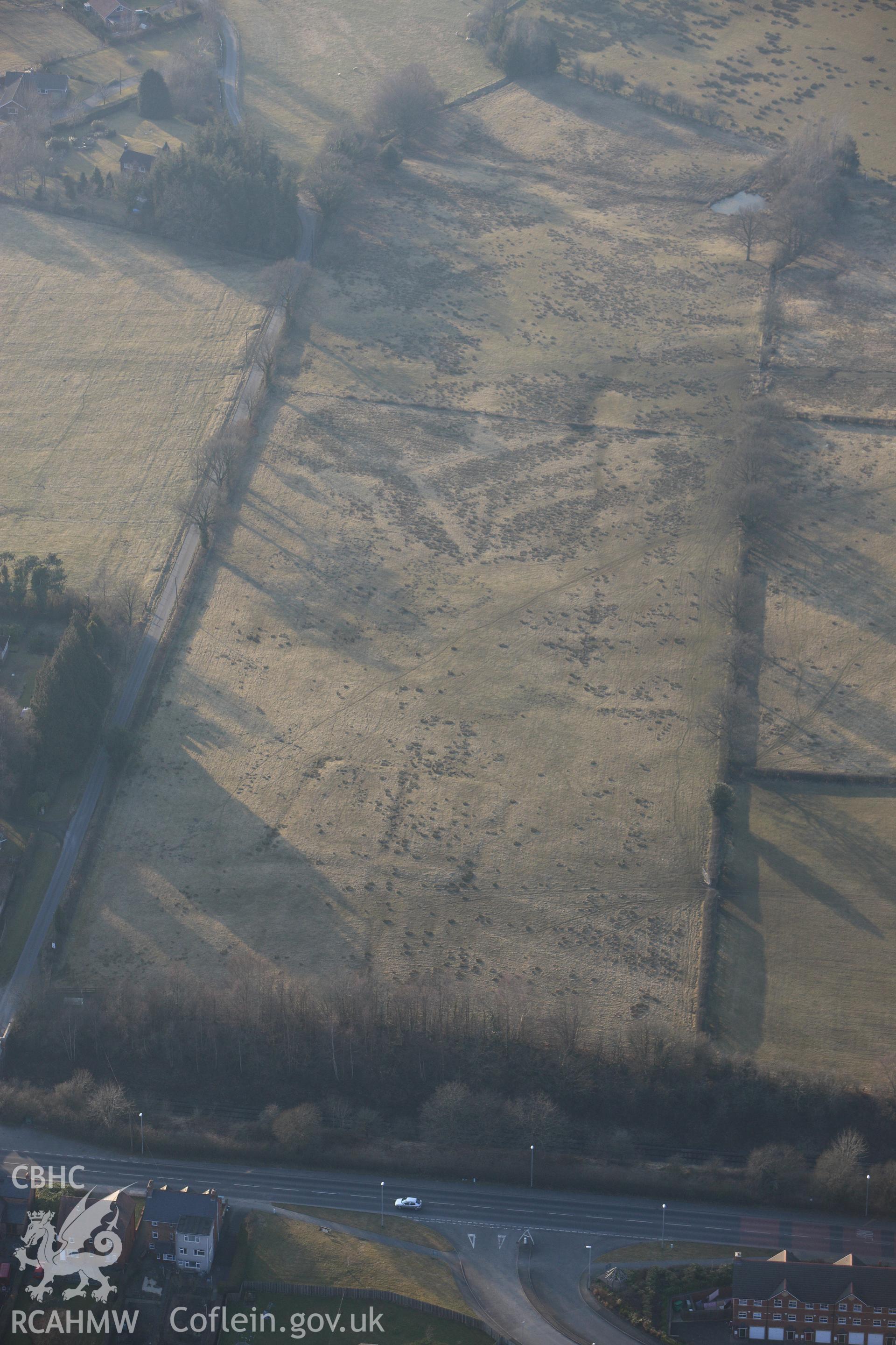 RCAHMW colour oblique photograph of Llandrindod Common Roman Camp IX and XX. Taken by Toby Driver on 11/03/2010.