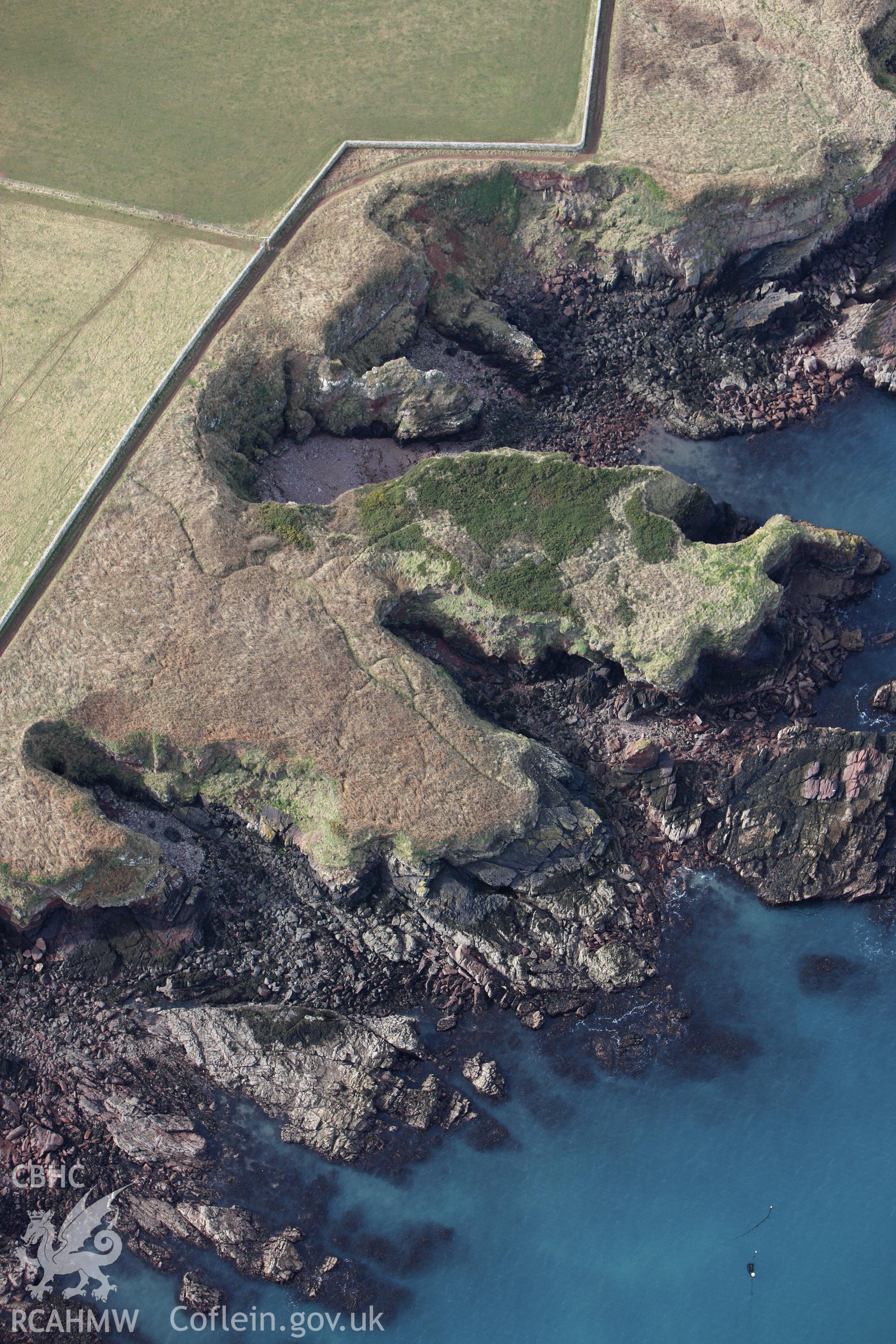 RCAHMW colour oblique aerial photograph of Castle Head Enclosure. Taken on 02 March 2010 by Toby Driver