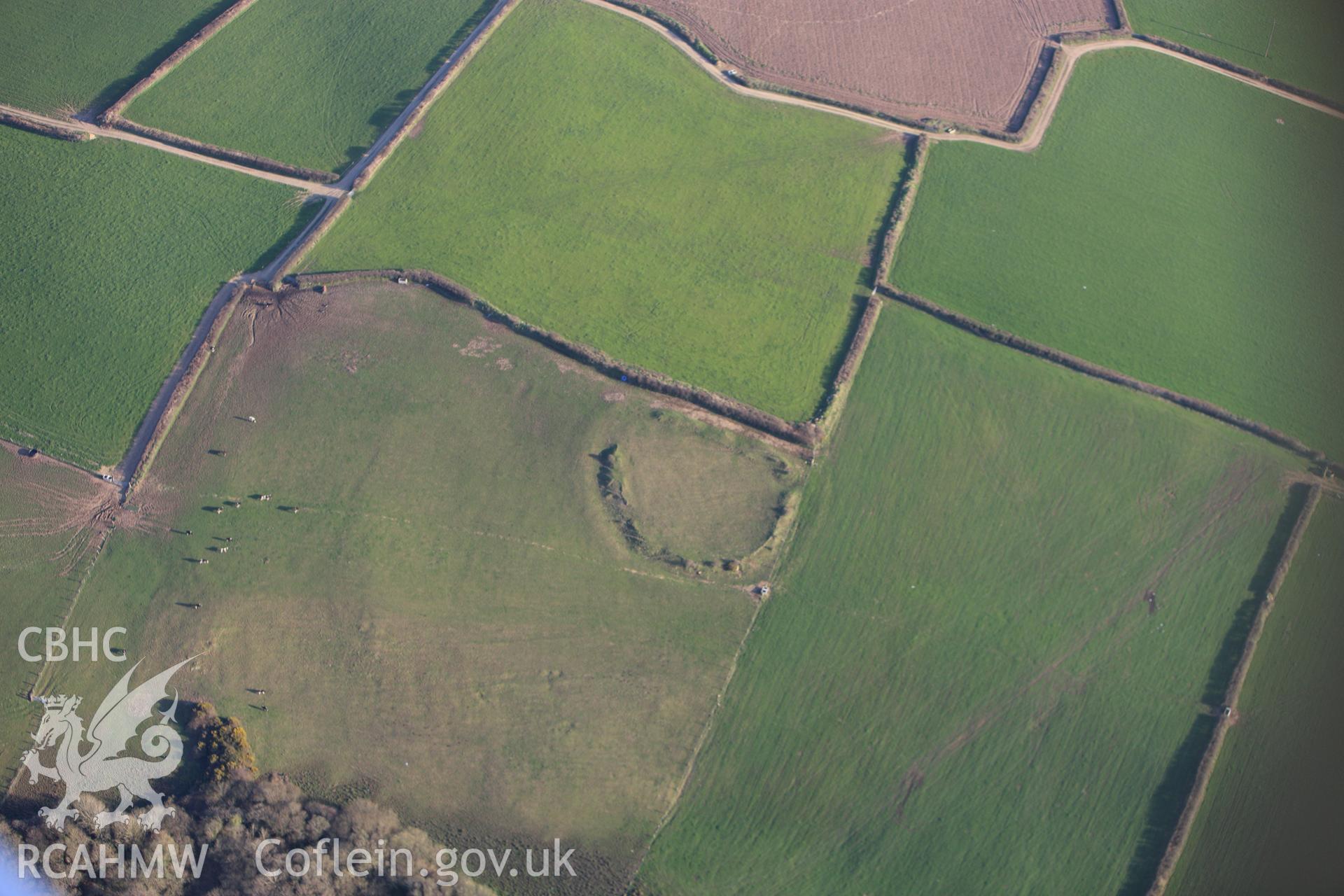 RCAHMW colour oblique aerial photograph of Ford Camp. Taken on 13 April 2010 by Toby Driver