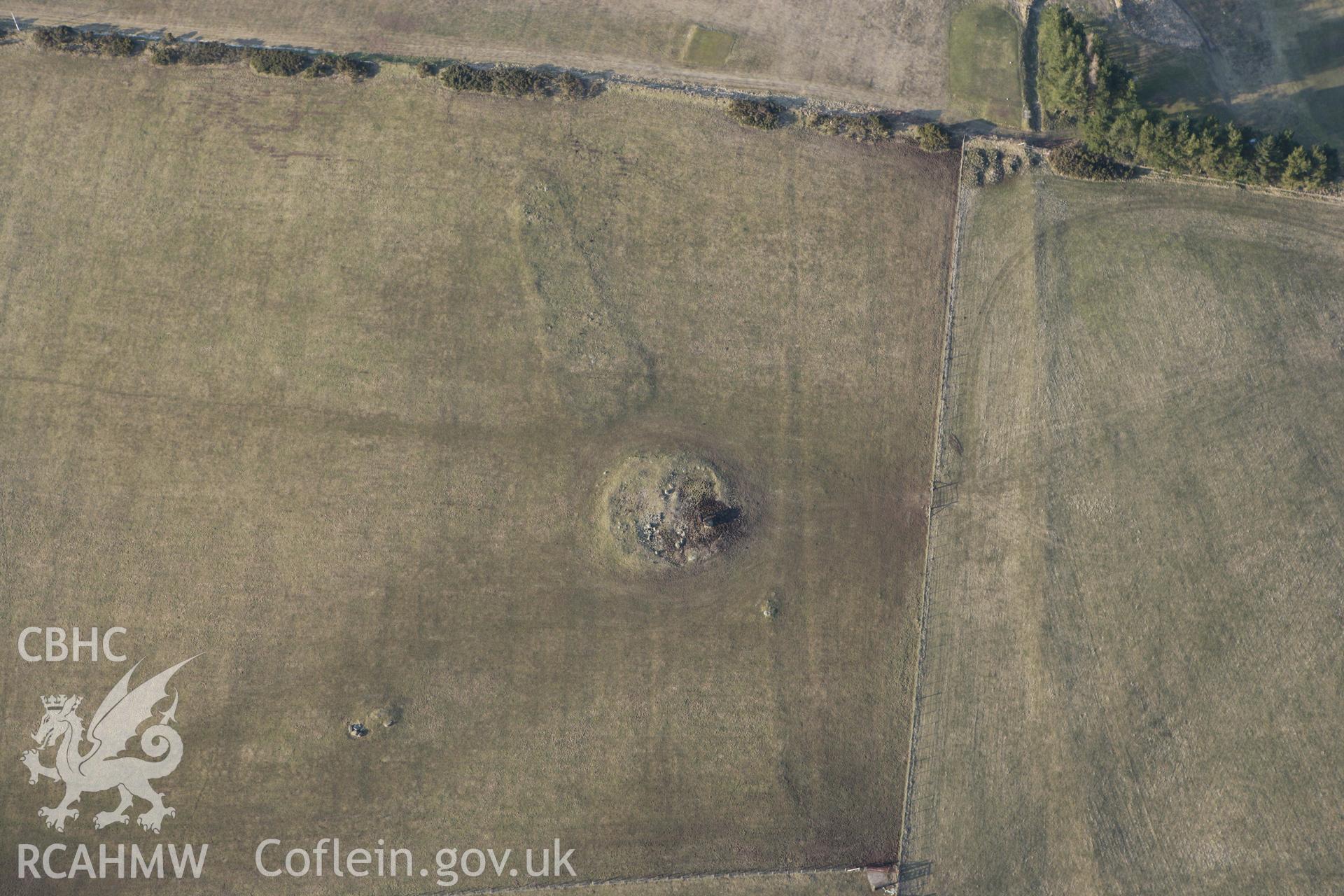 RCAHMW colour oblique photograph of Little Hill Cairn II. Taken by Toby Driver on 11/03/2010.