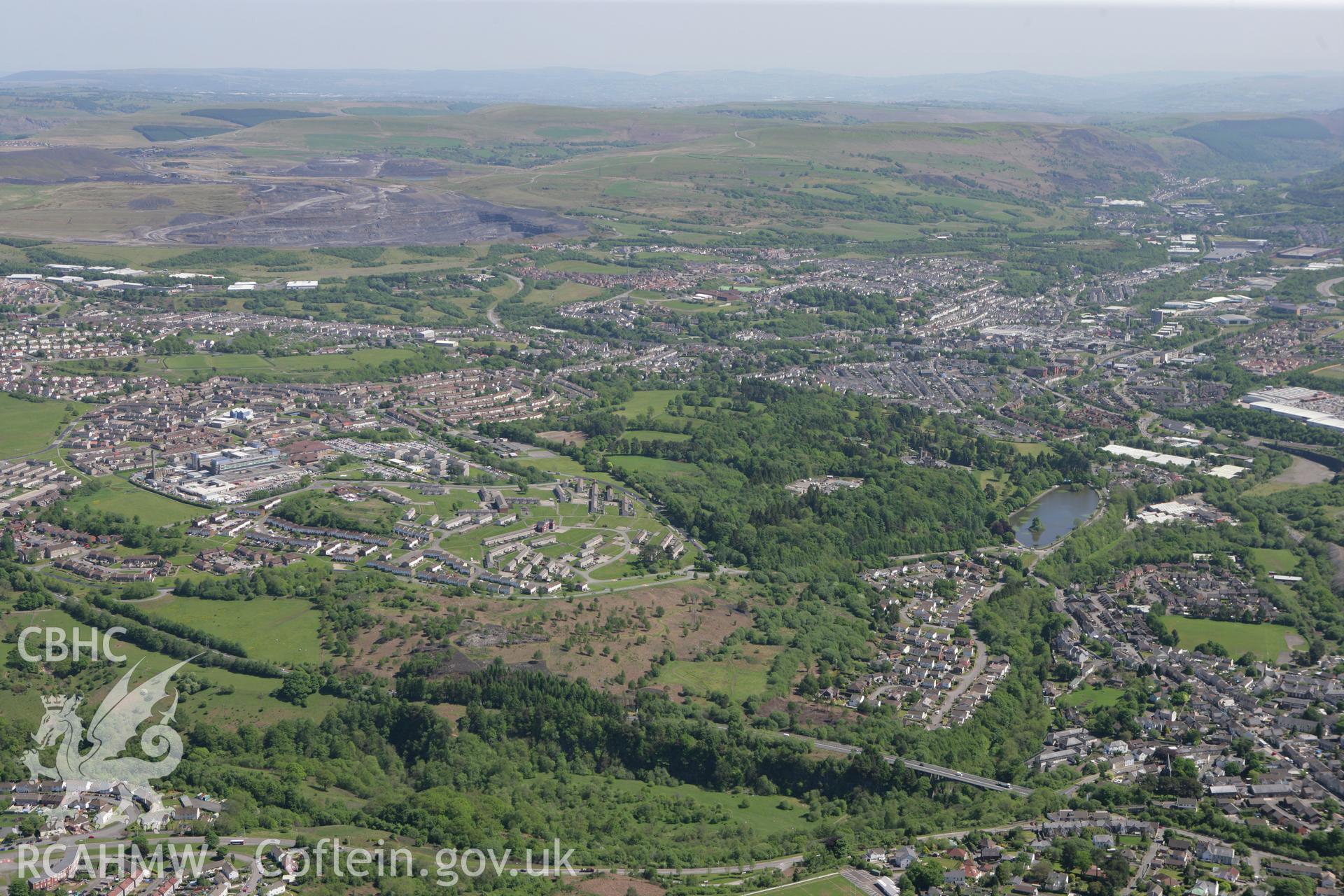 RCAHMW colour oblique photograph of Gurnos Quarry Tramroad, Merthyr Tydfil. Taken by Toby Driver on 24/05/2010.