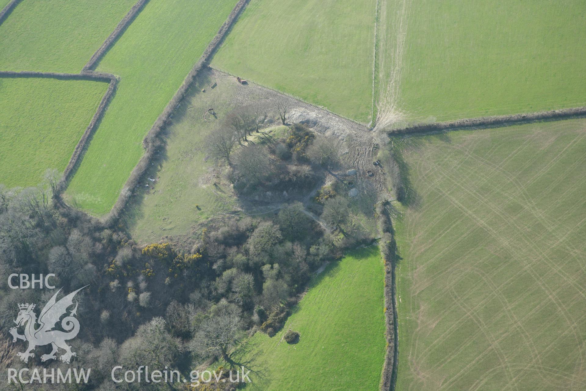 RCAHMW colour oblique aerial photograph of Garn Fawr Circle. Taken on 13 April 2010 by Toby Driver