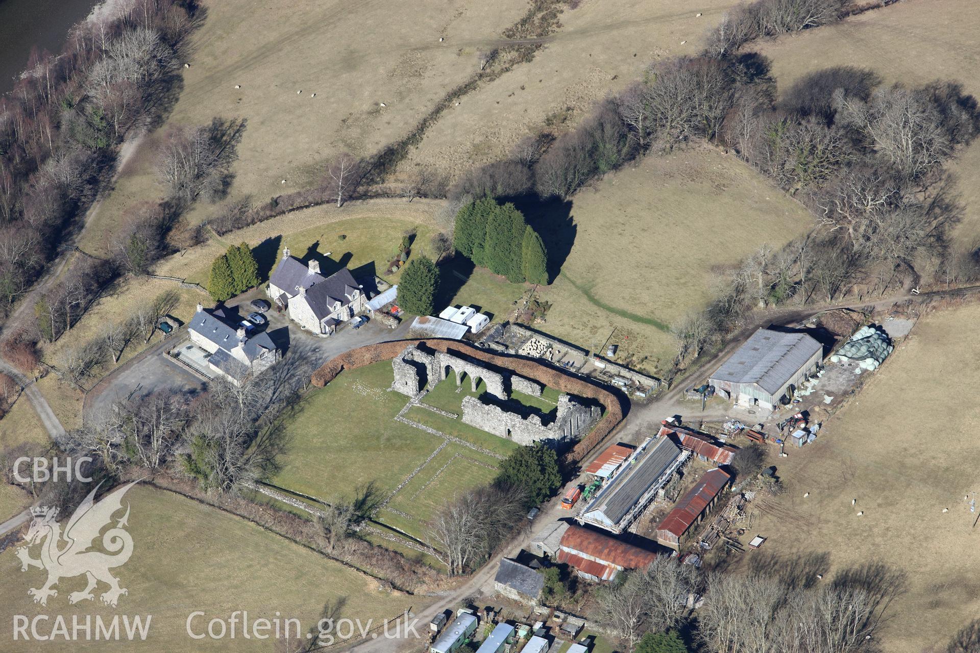 RCAHMW colour oblique photograph of Cymer Abbey. Taken by Toby Driver on 08/03/2010.