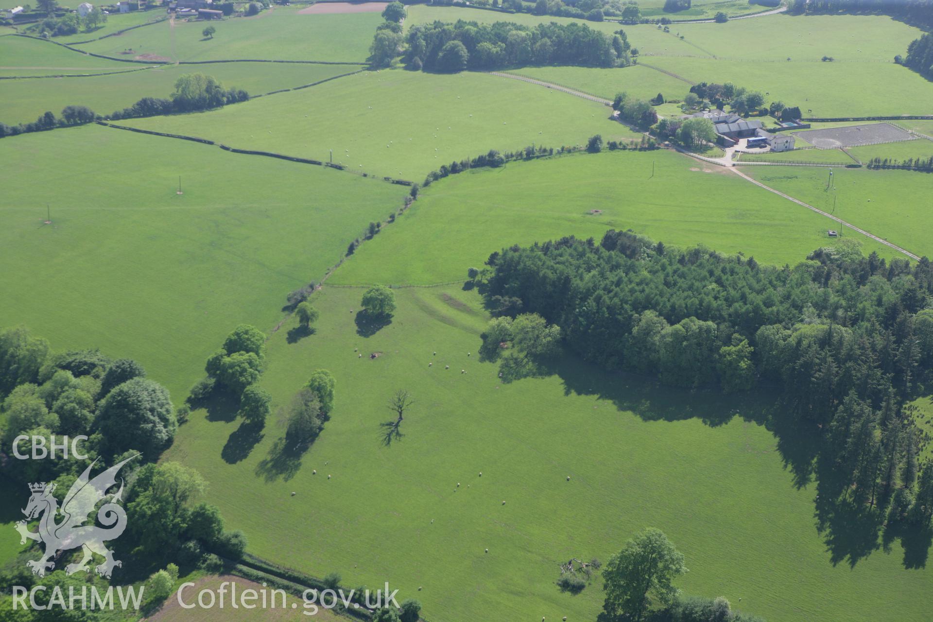 RCAHMW colour oblique photograph of Gaer Hill Camp, Penterry. Taken by Toby Driver on 24/05/2010.